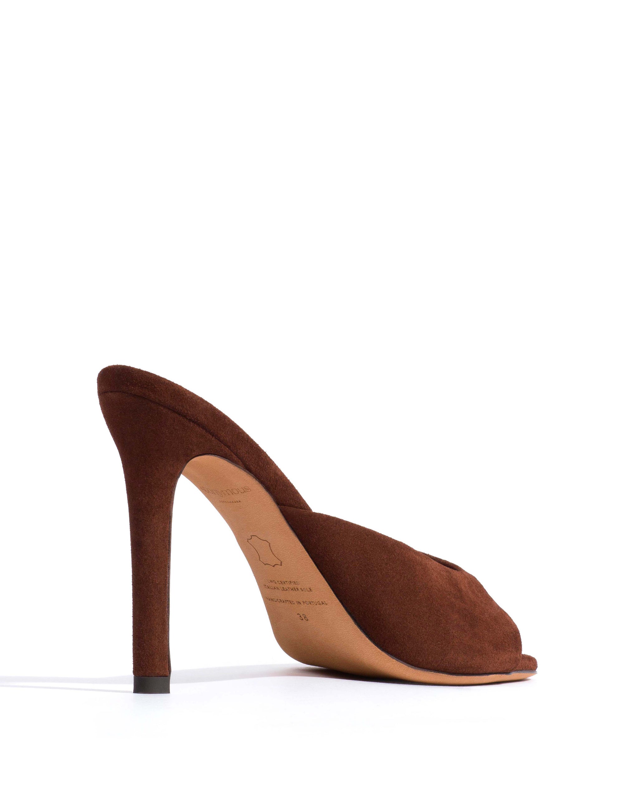 Mazy 100 Calf suede Chocolate - Anonymous Copenhagen Heels