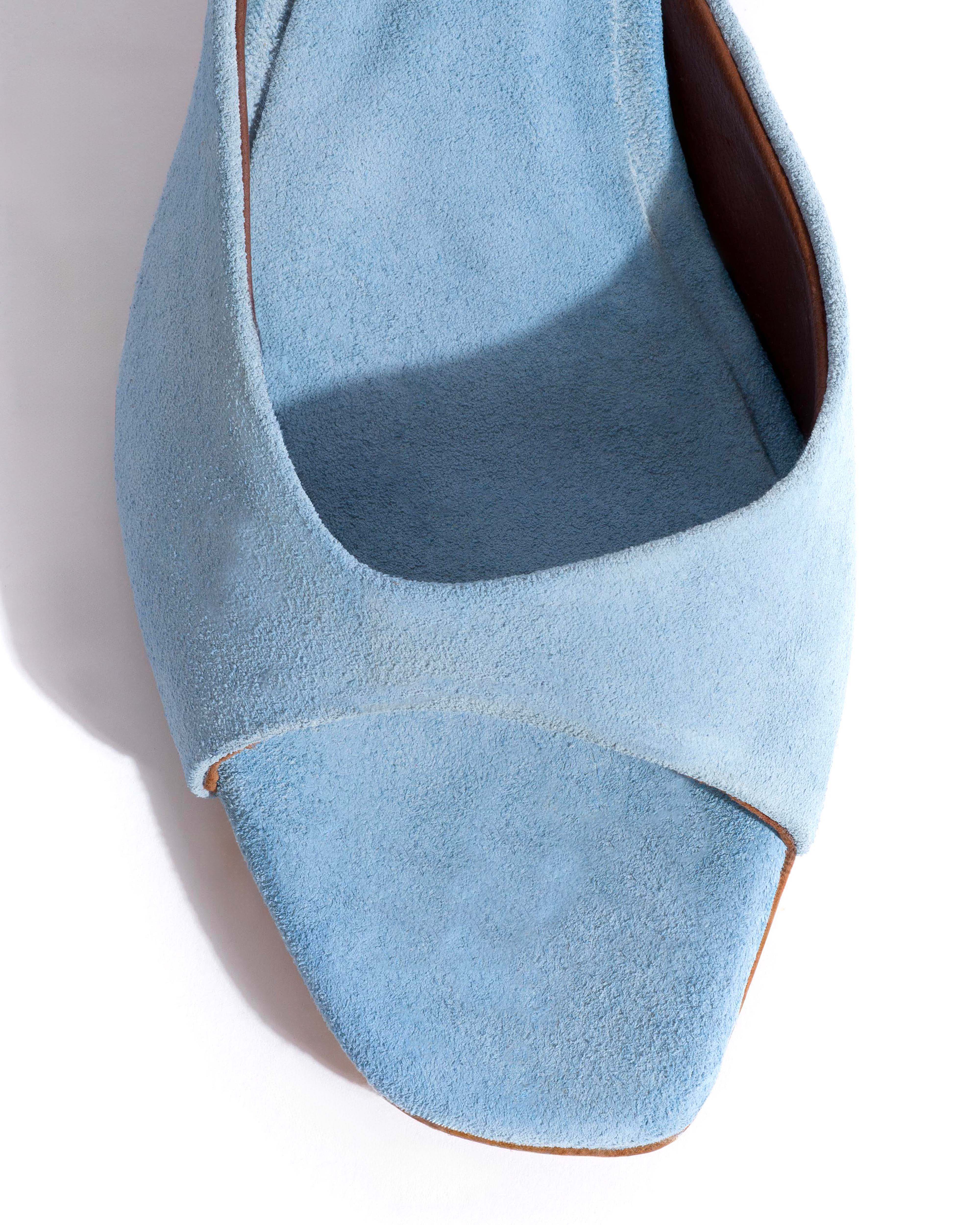 Mazy 55 Calf suede Porcelain blue