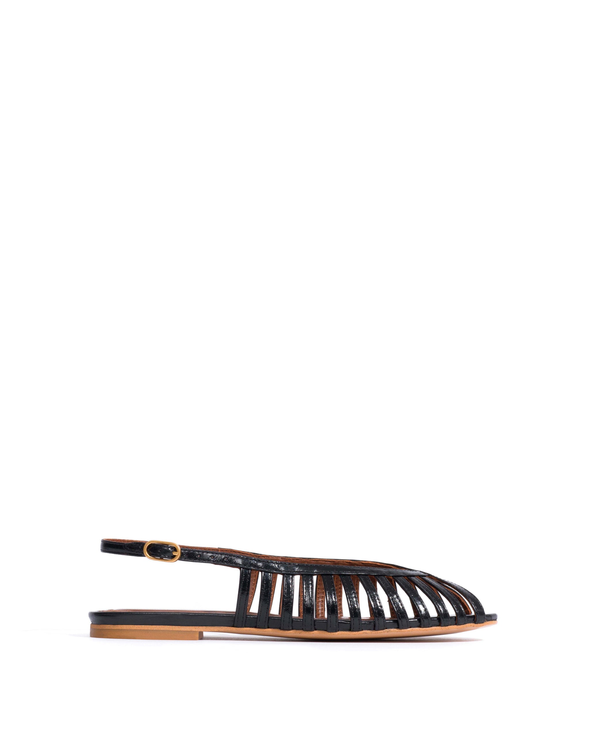 Carminho 10 Crinkled polished goat Black - Anonymous Copenhagen Flat sandals