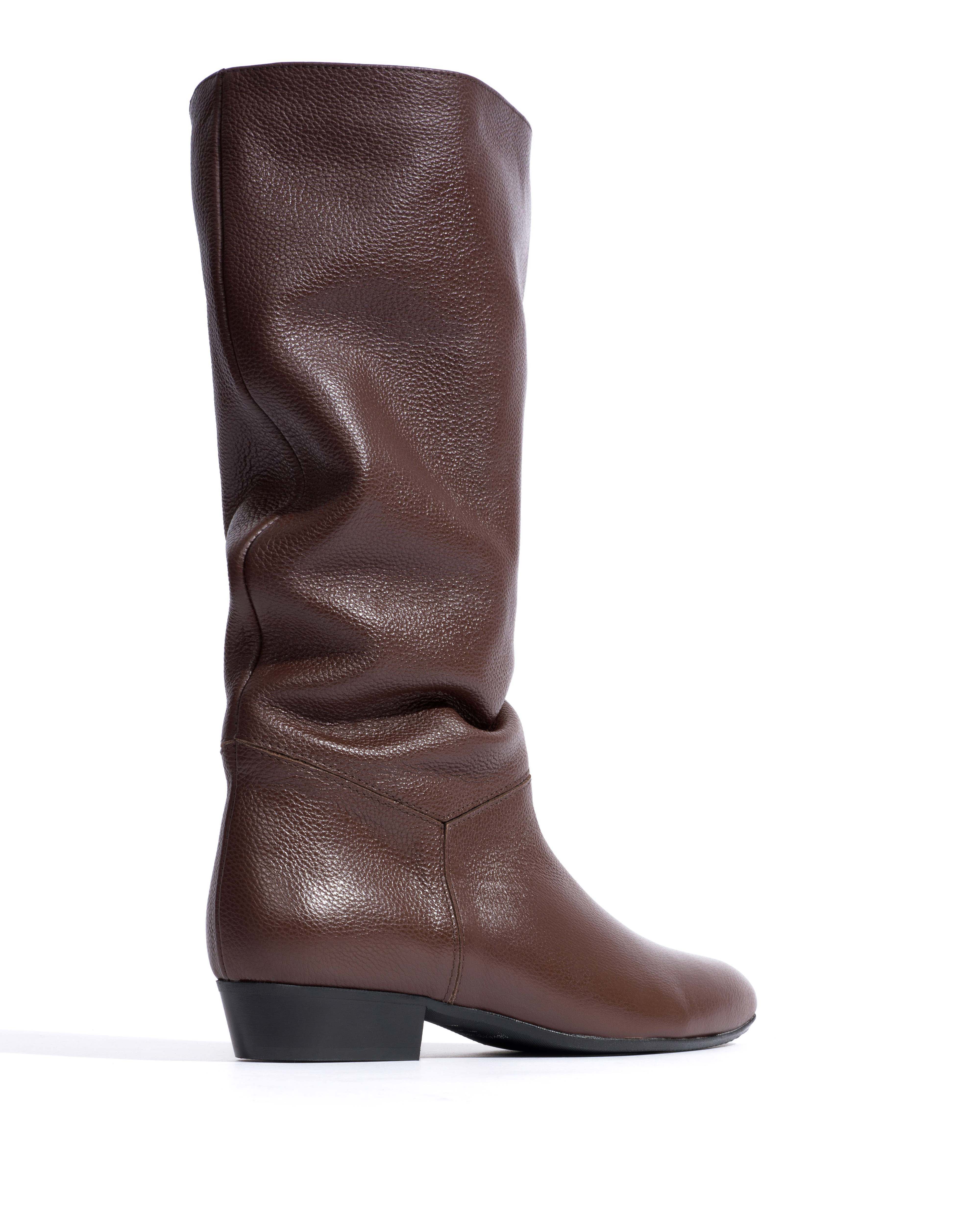 Jasmina 20 Pebbled soft calf & suede leather Chocolate