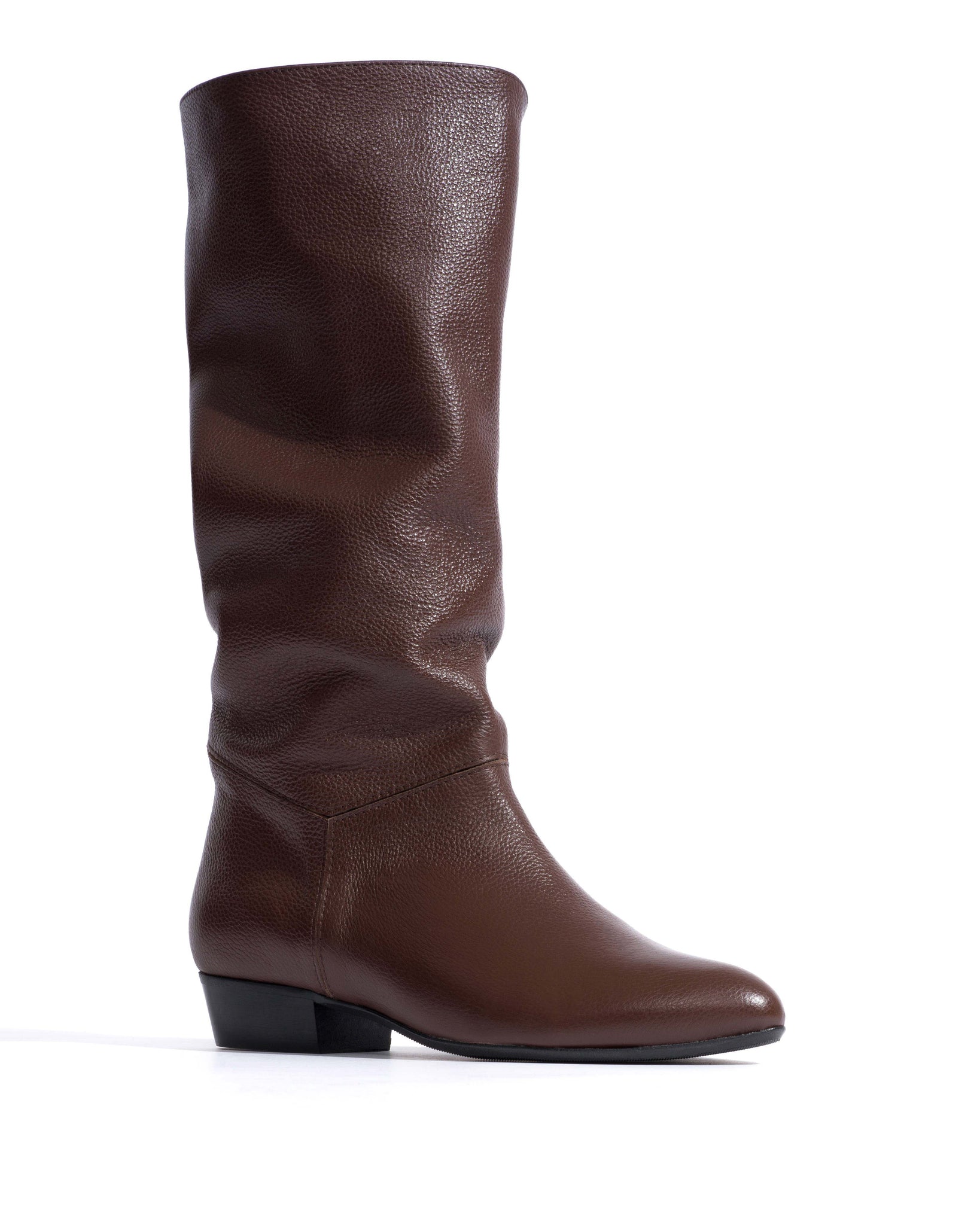 Jasmina 20 Pebbled soft calf & suede leather Chocolate