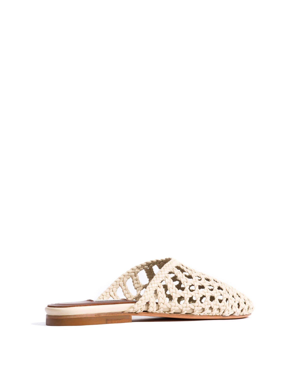 Sabrina 10 hand-braided leather White sand