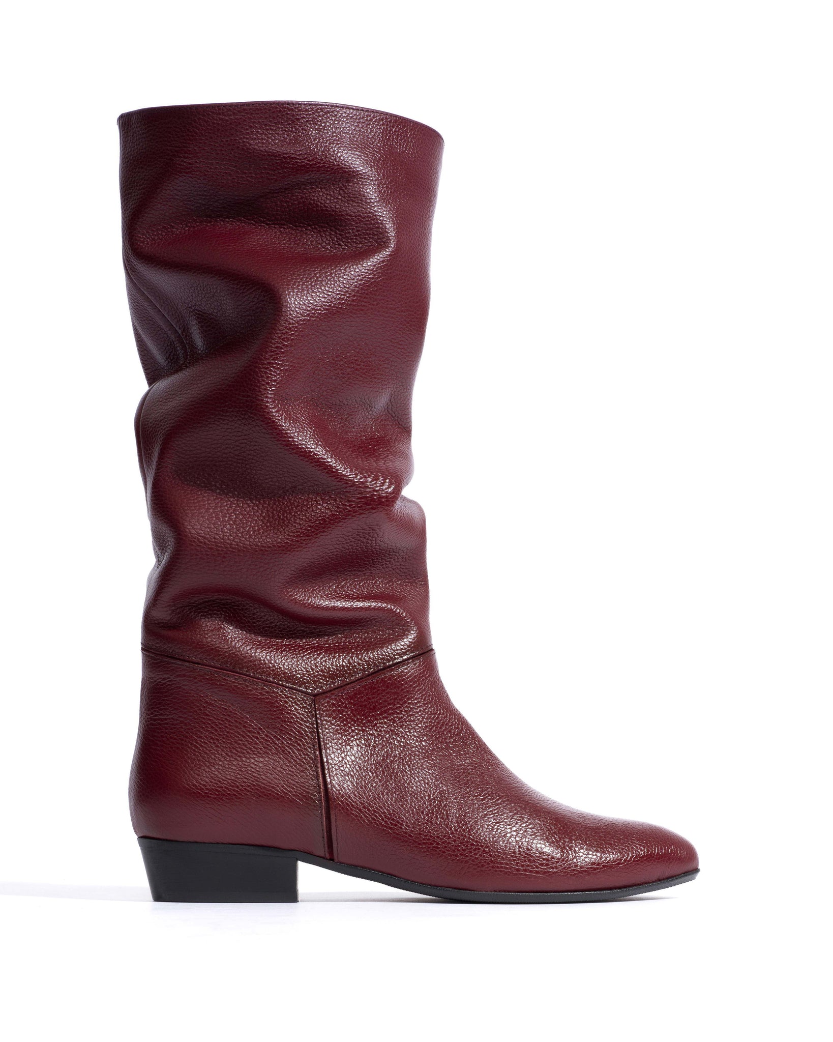 Jasmina 20 Pebbled soft calf & suede leather Pomegranate
