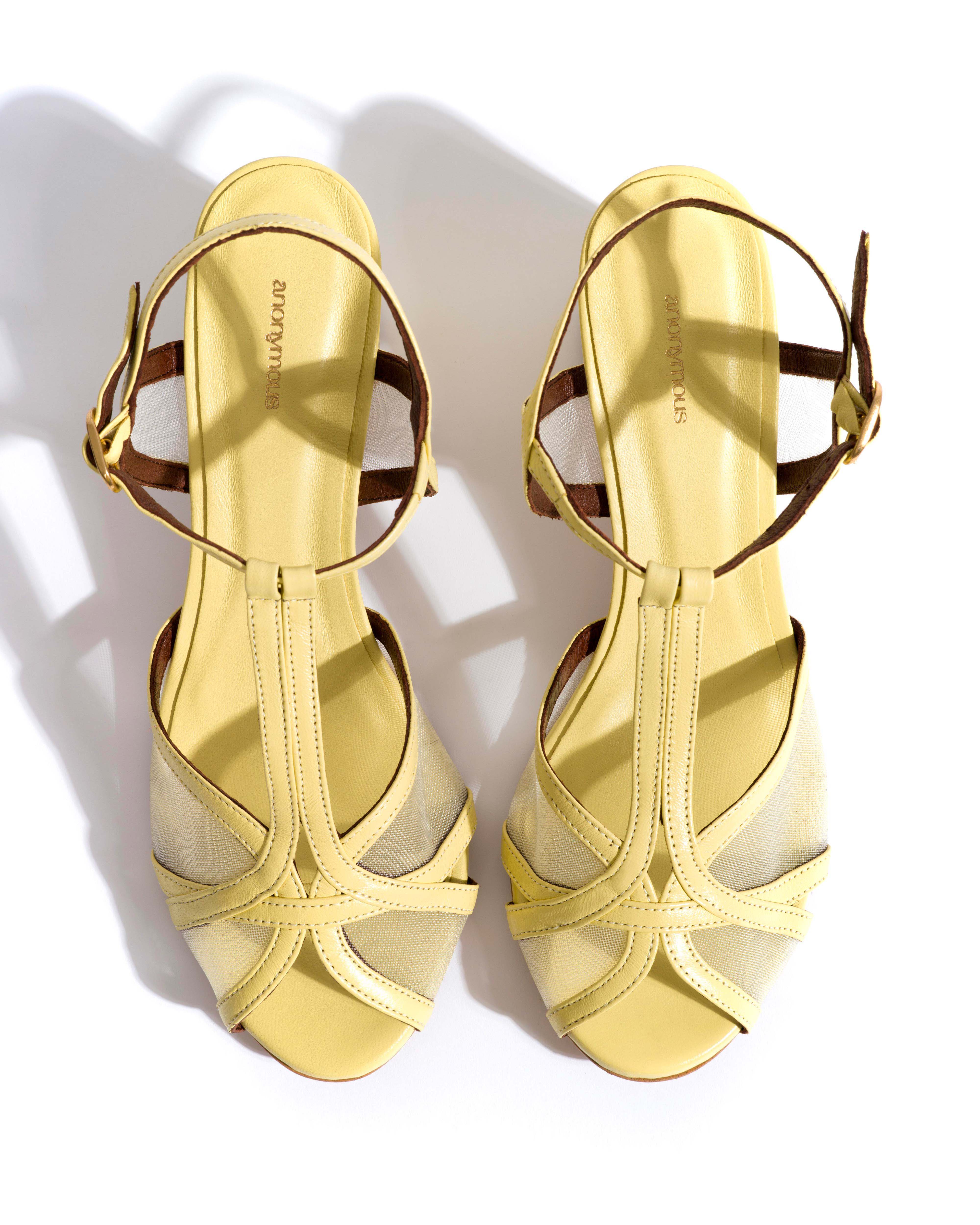 Therese 55 block mesh Shiny lamb & mesh Pineapple ice