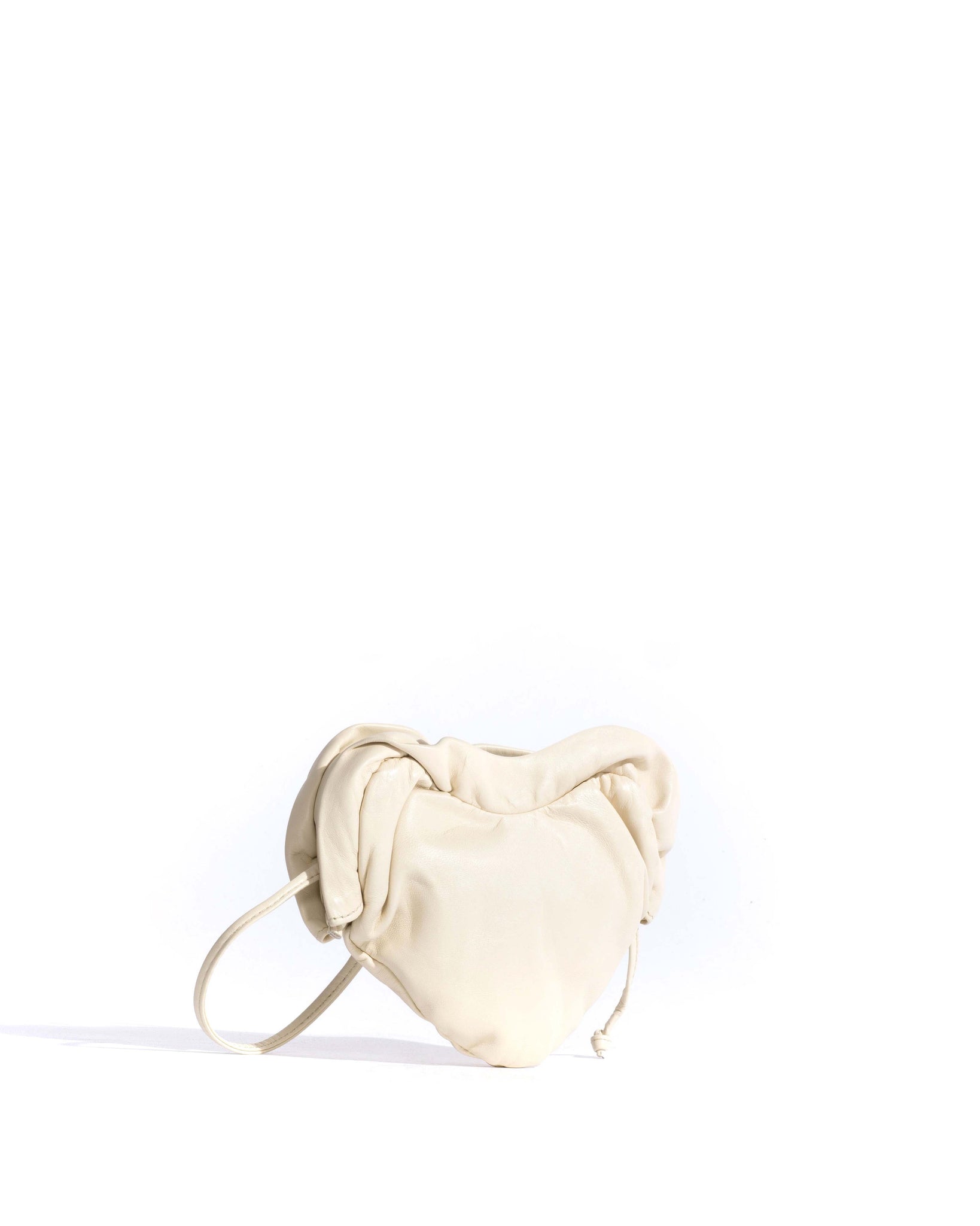 Zally petite heart bag Shiny lamb White sand– Anonymous Copenhagen