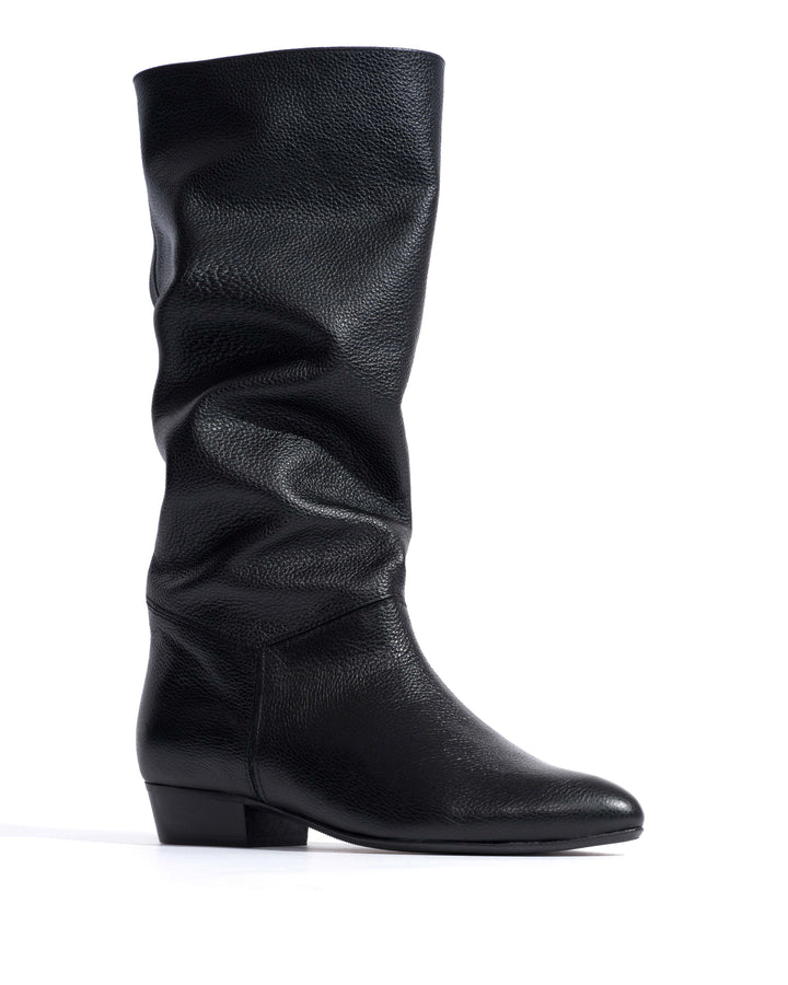 Jasmina 20 Pebbled soft calf & suede leather Black– Anonymous