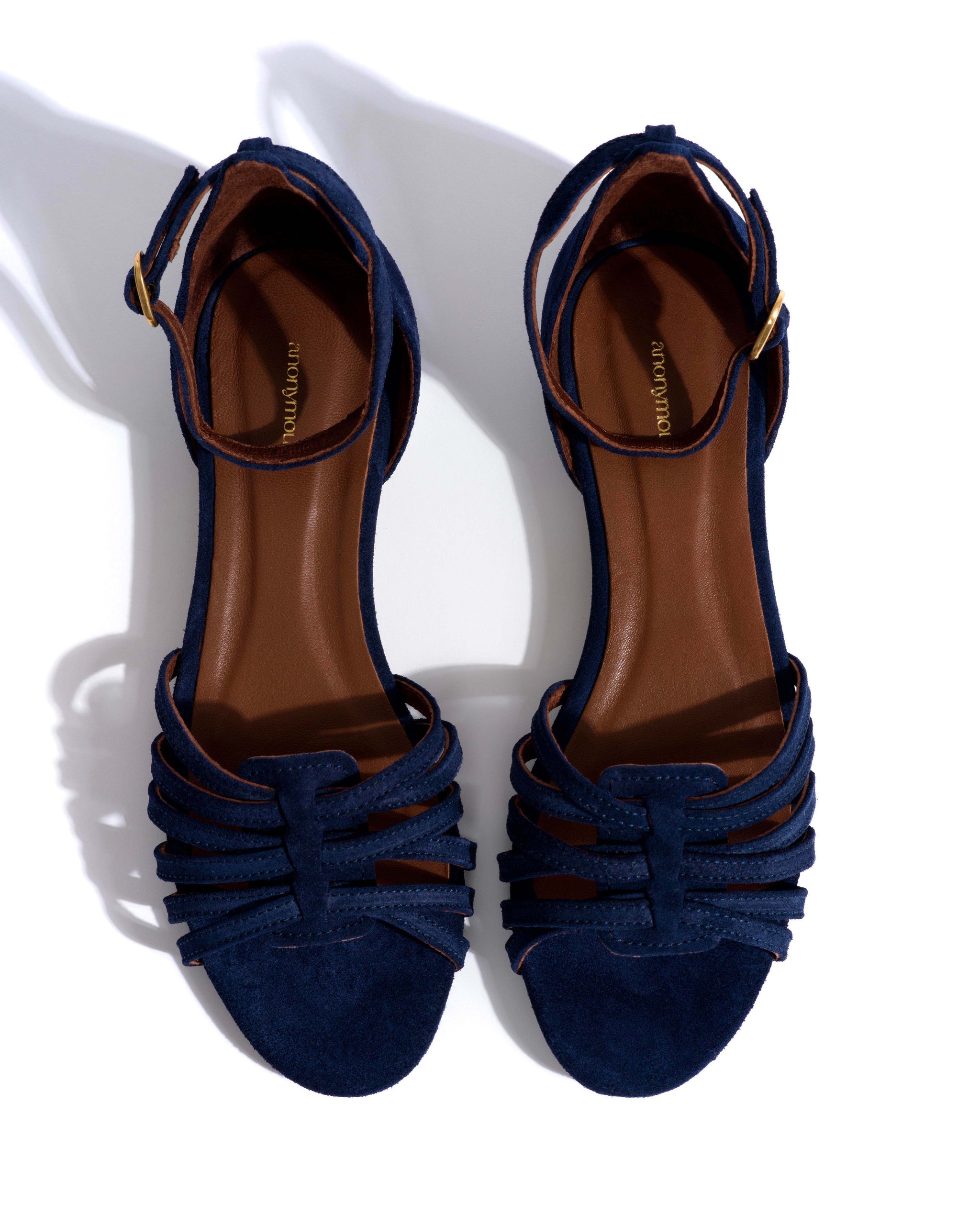 Mareike 10 Calf suede Ink blue - Anonymous Copenhagen Flat sandals