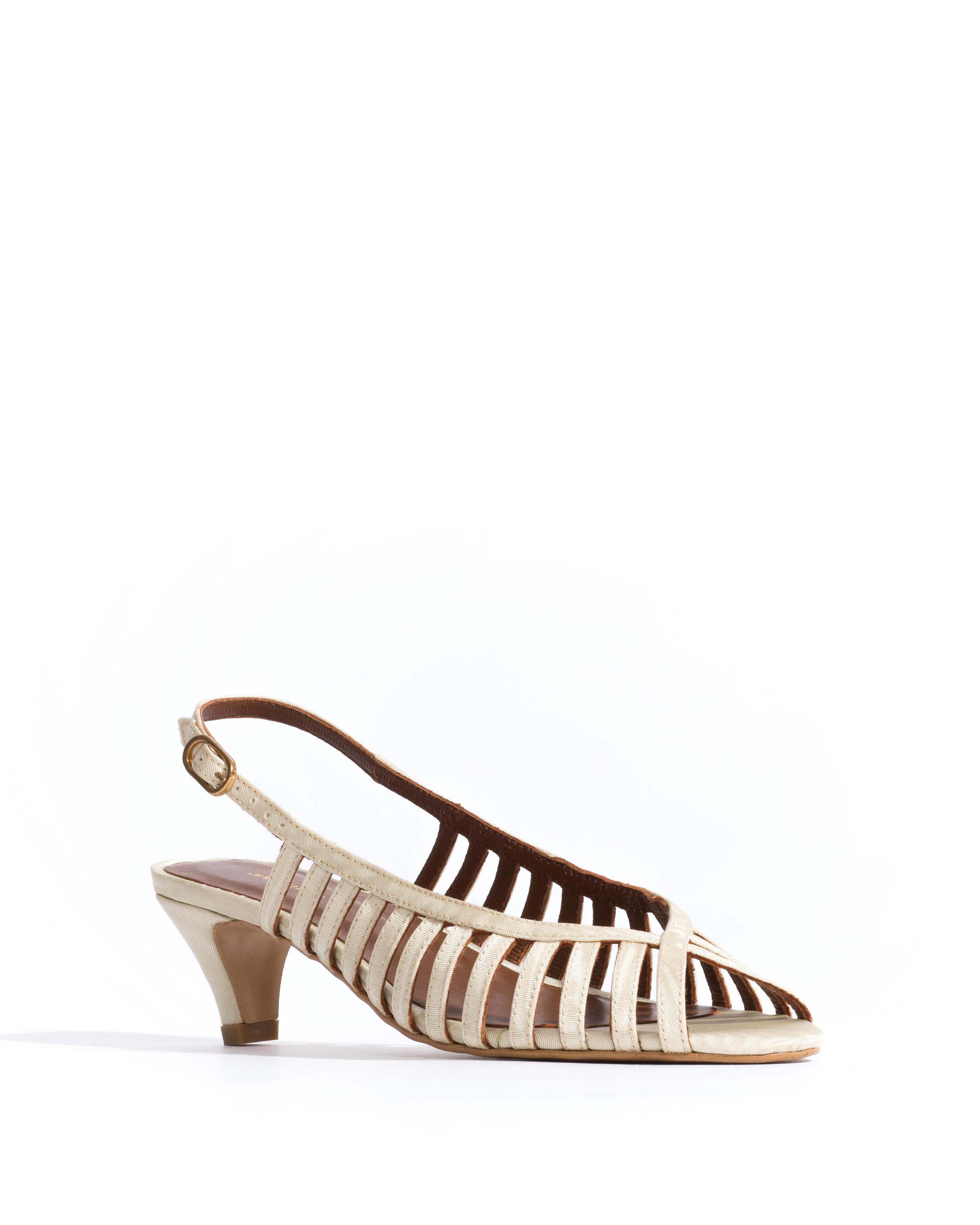 Carminho 40 stiletto Glossy moire Ivory