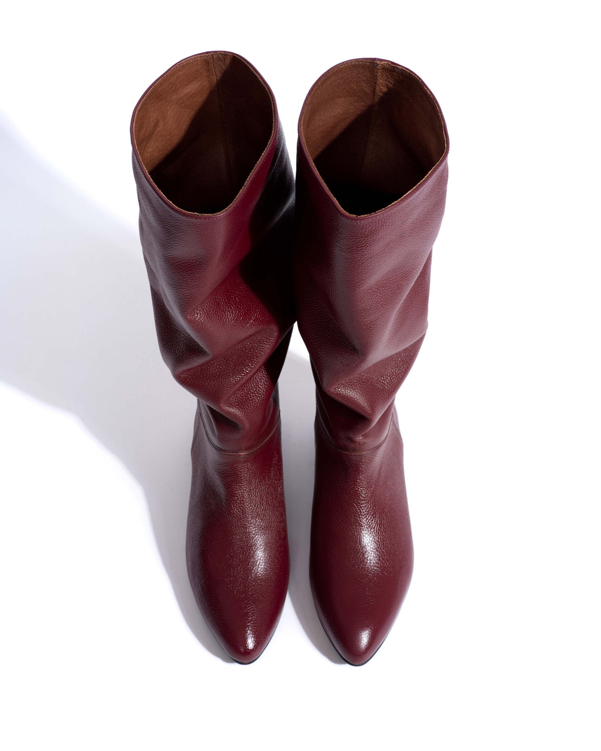 Jasmina 20 Pebbled soft calf & suede leather Pomegranate