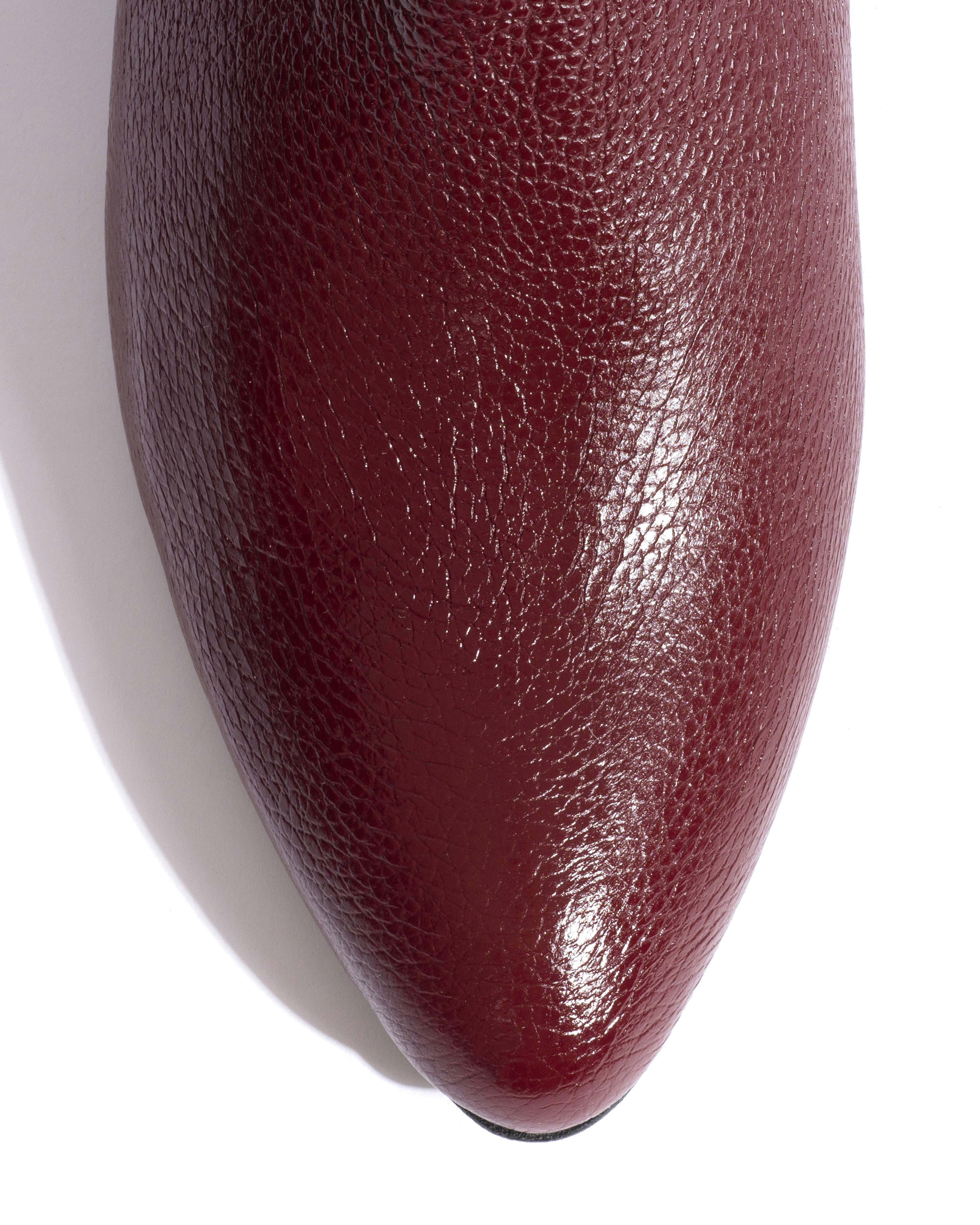 Jasmina 20 Pebbled soft calf & suede leather Pomegranate