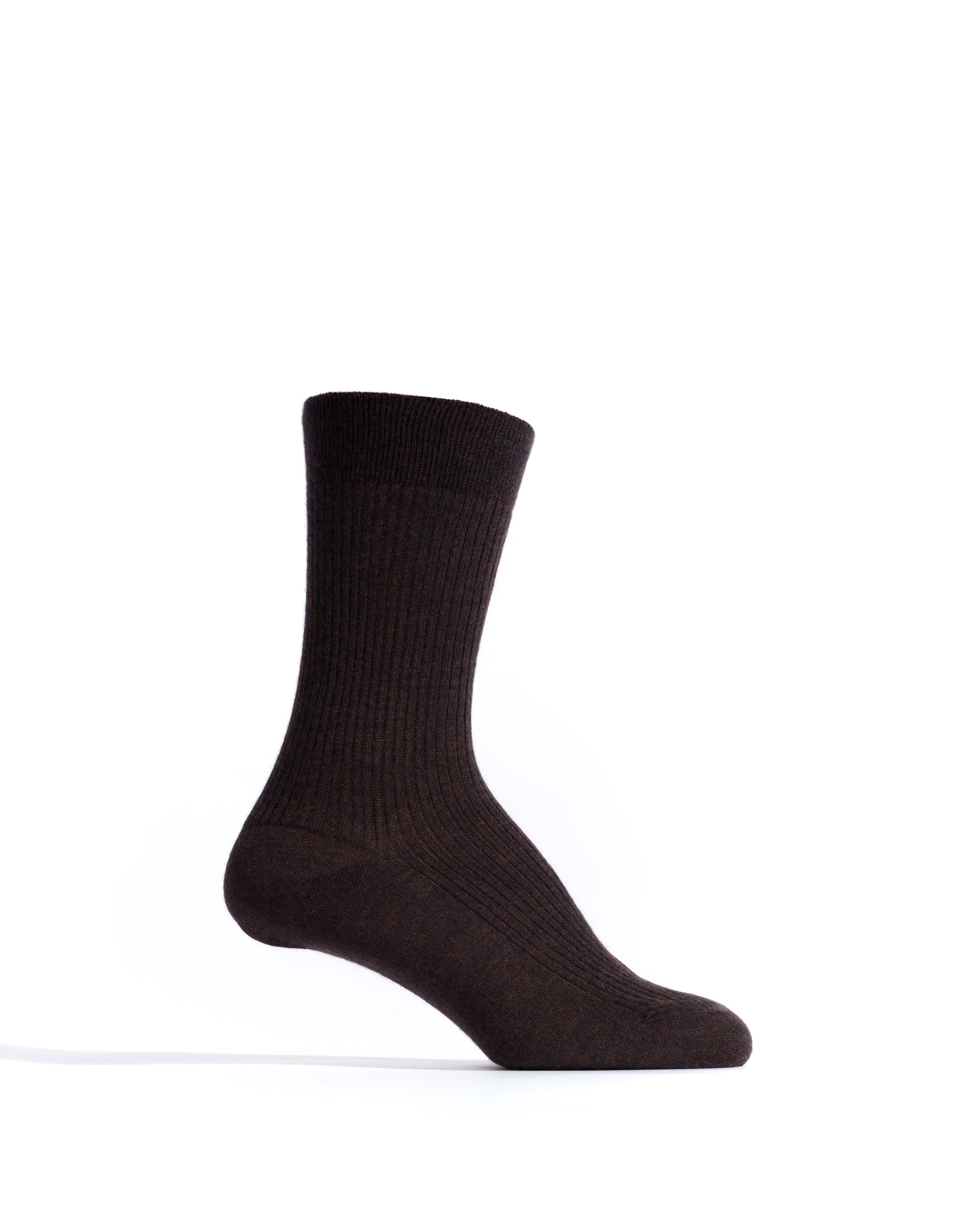 Ines silk cashmere socks 30% silk 70% cashmere Chocolate