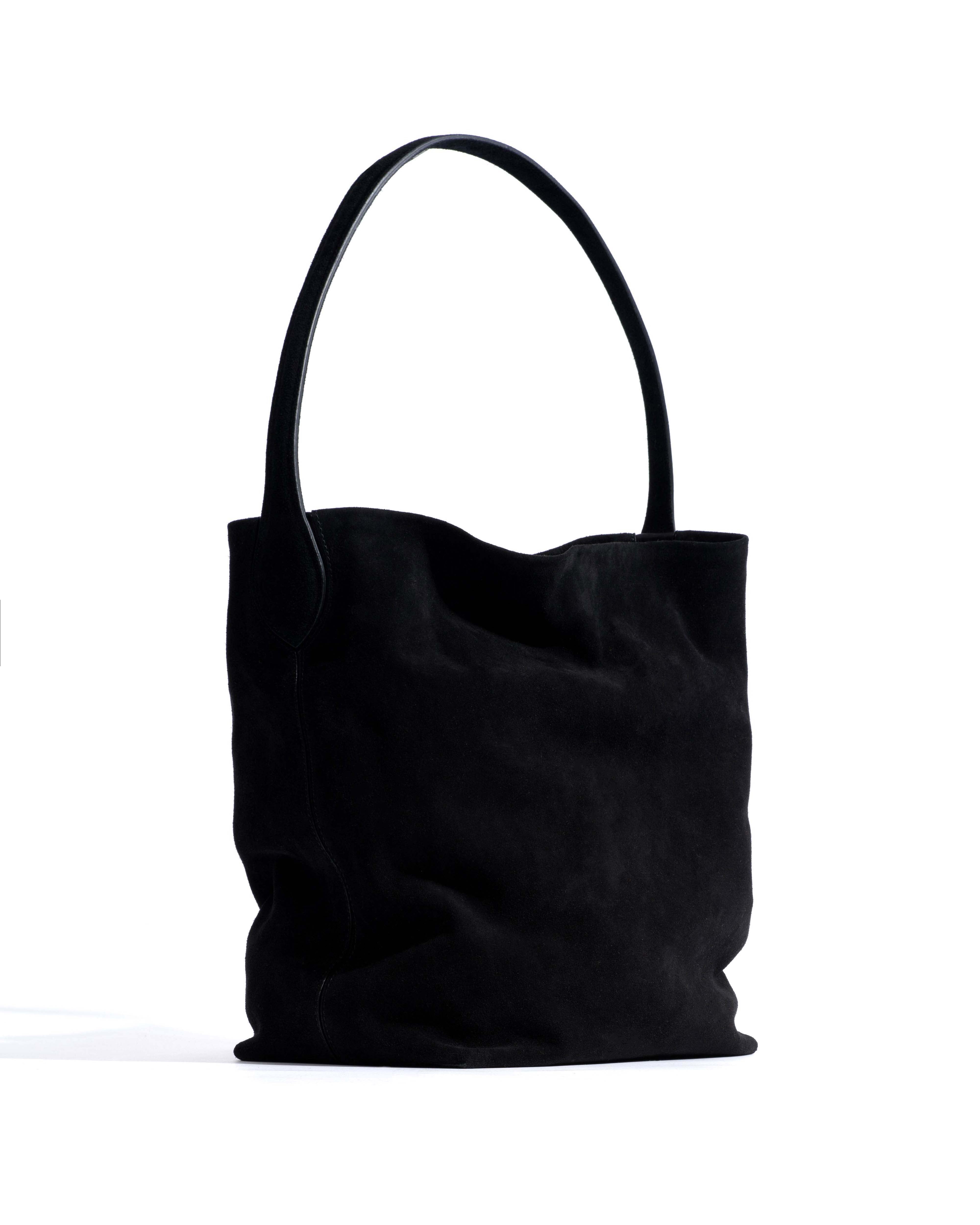 Versa slouchy everyday bag Calf suede Black