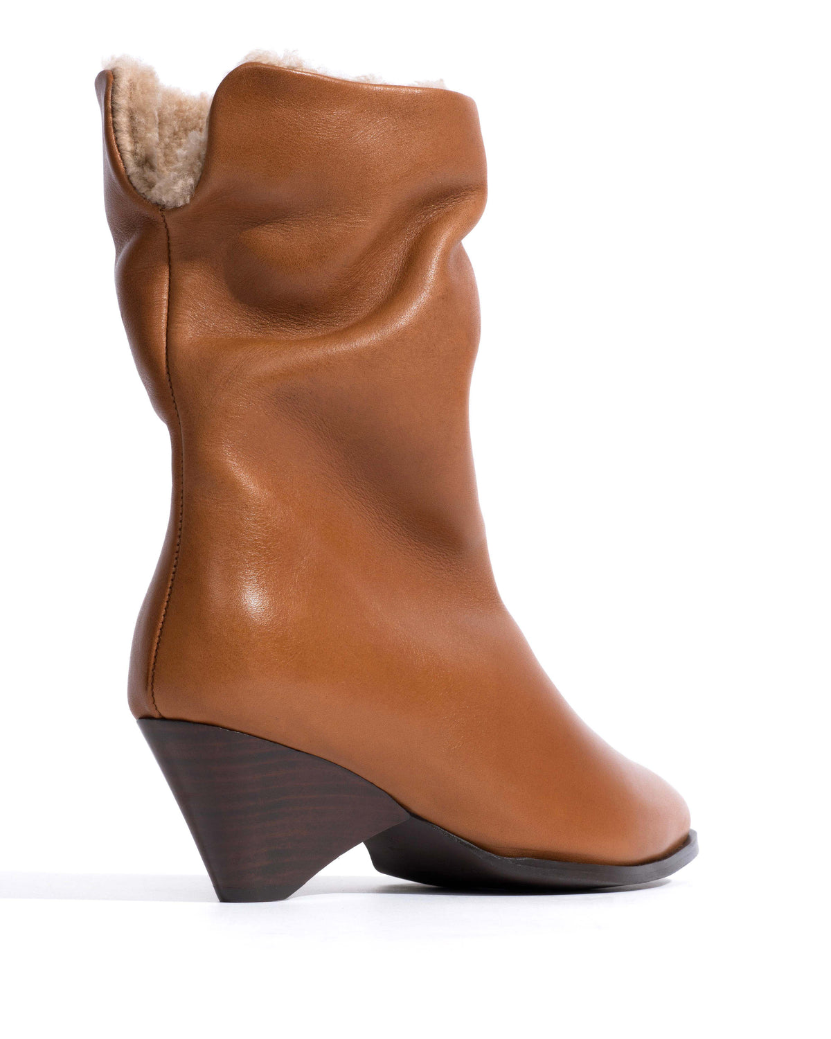 Vully 50 triangle lamb shearling Vegetal soft calf Cinnamon