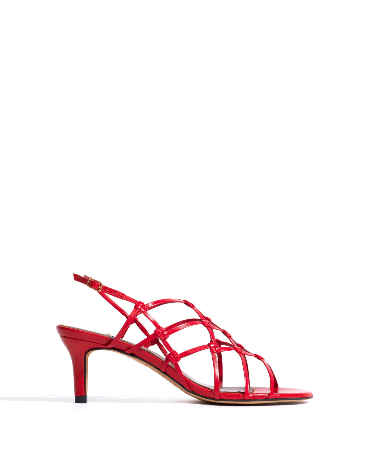 Conie 55 hand-braided Hand-braided leather Ruby red