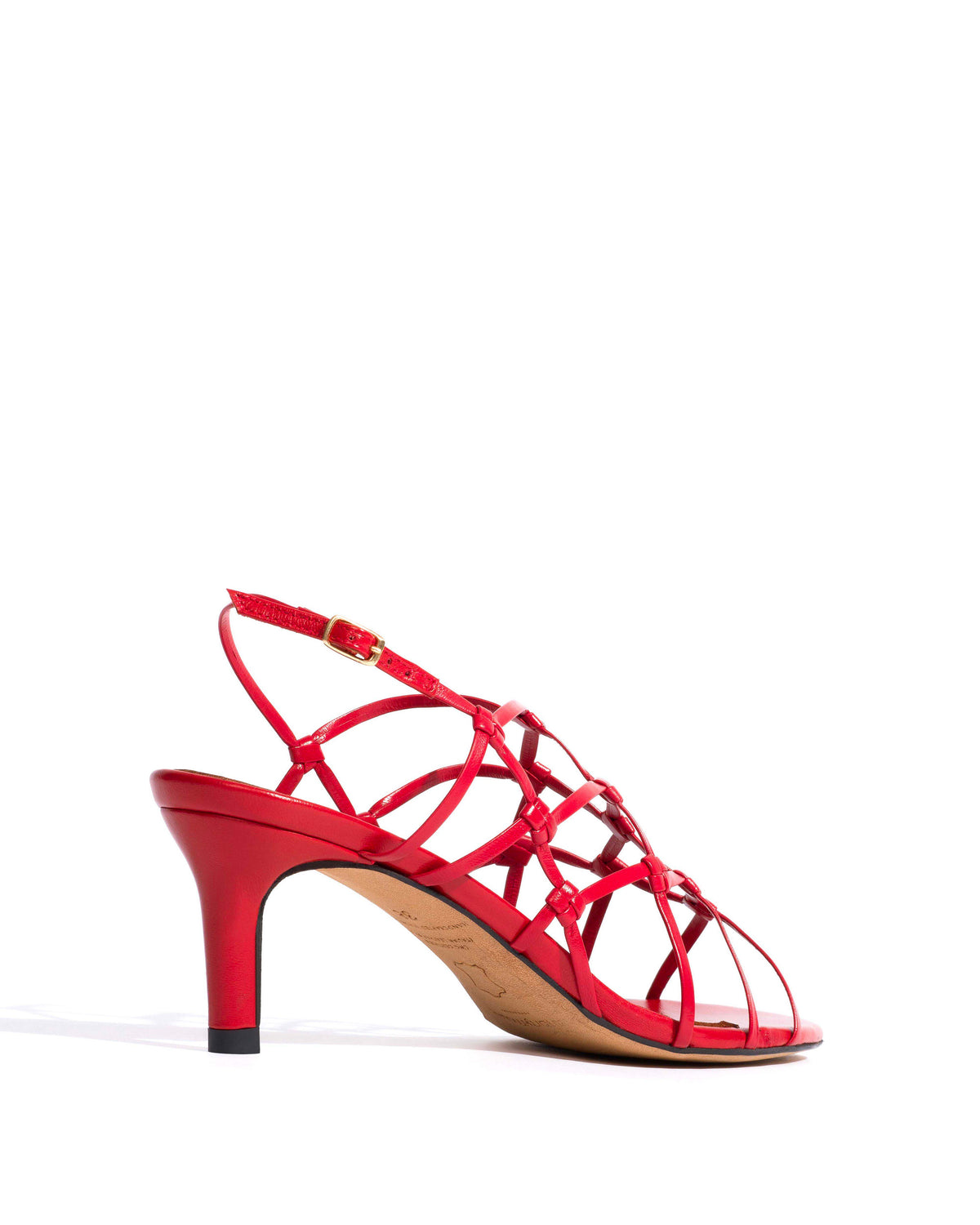 Conie 55 hand-braided Hand-braided leather Ruby red