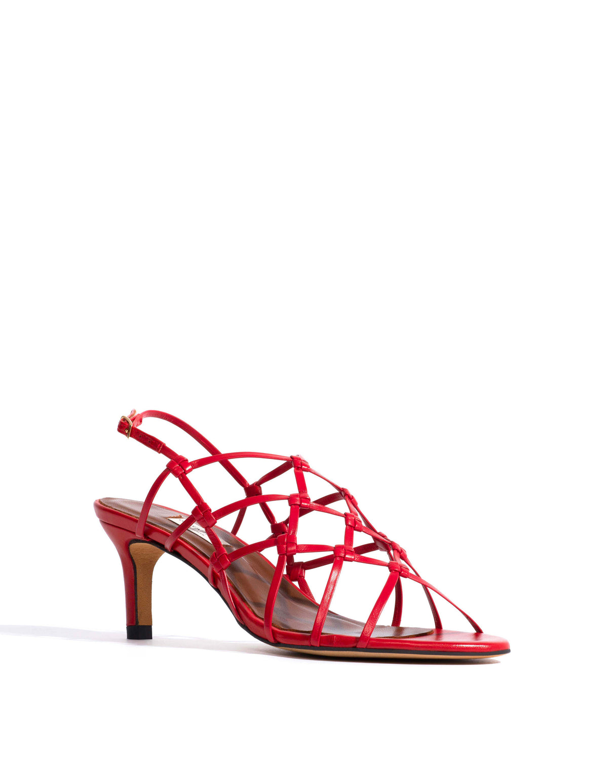 Conie 55 hand-braided Hand-braided leather Ruby red