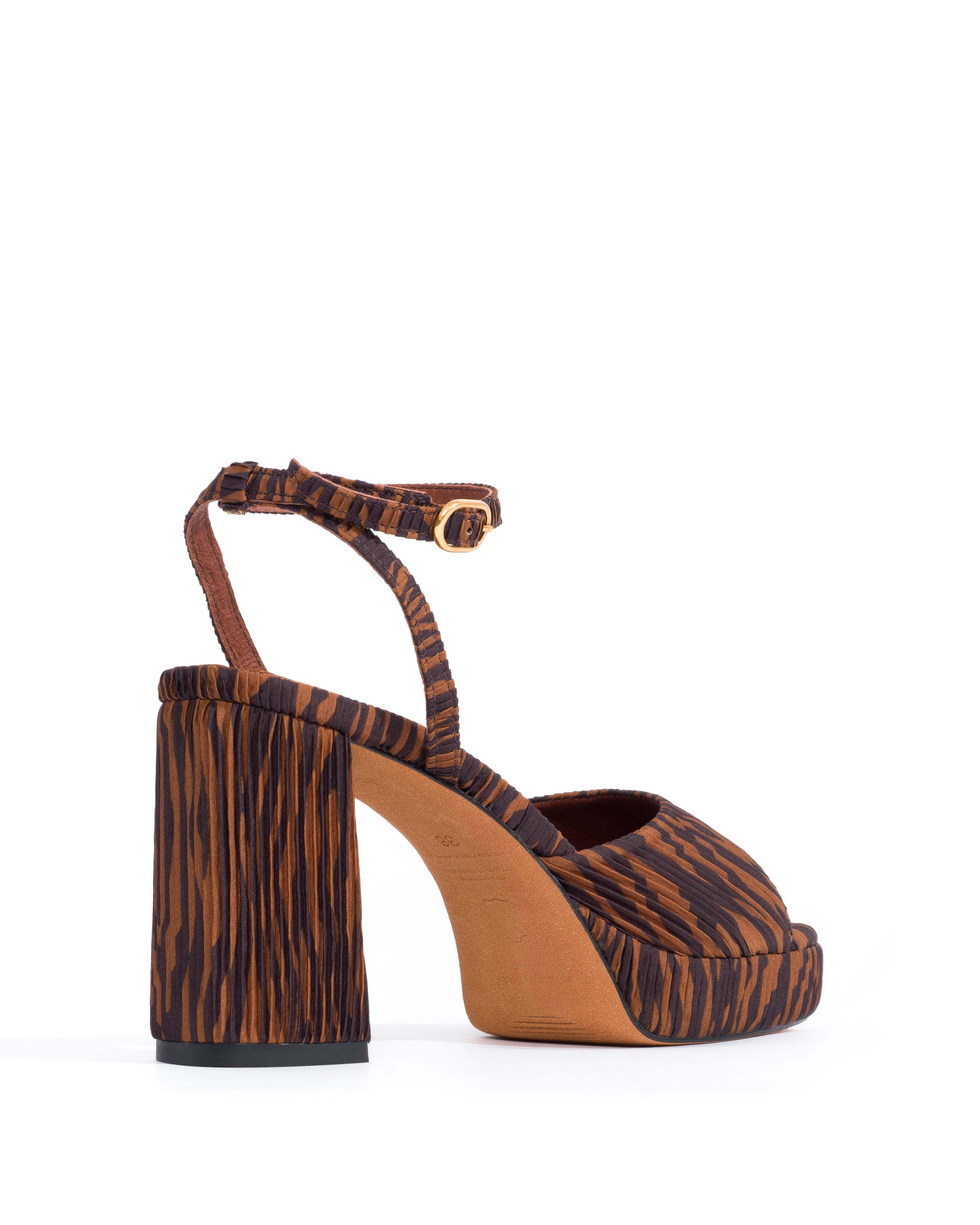 Jolie 85 platform Pleated zebra Chocolate shades