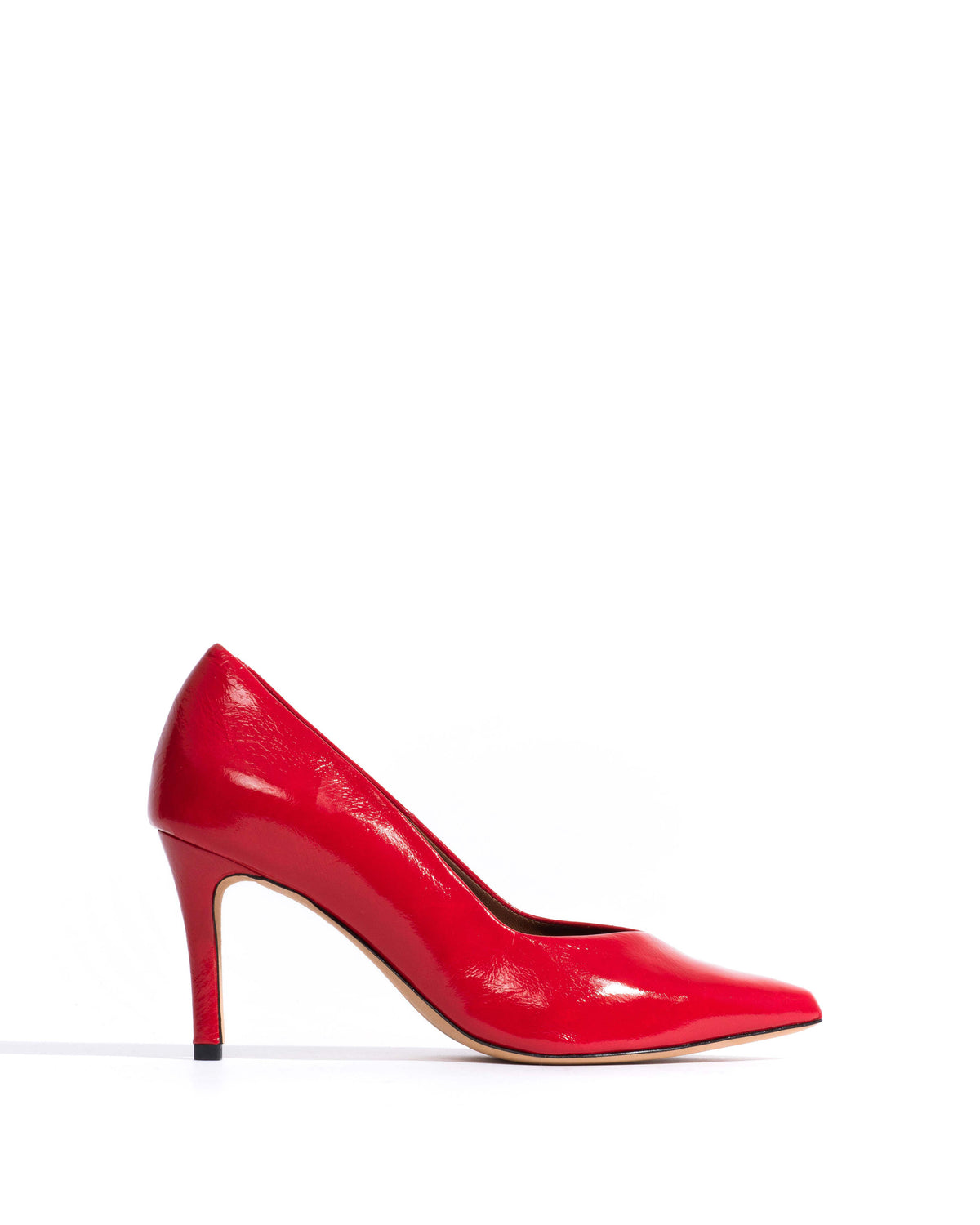 Trini 75 Crinkled polished goat Scarlet