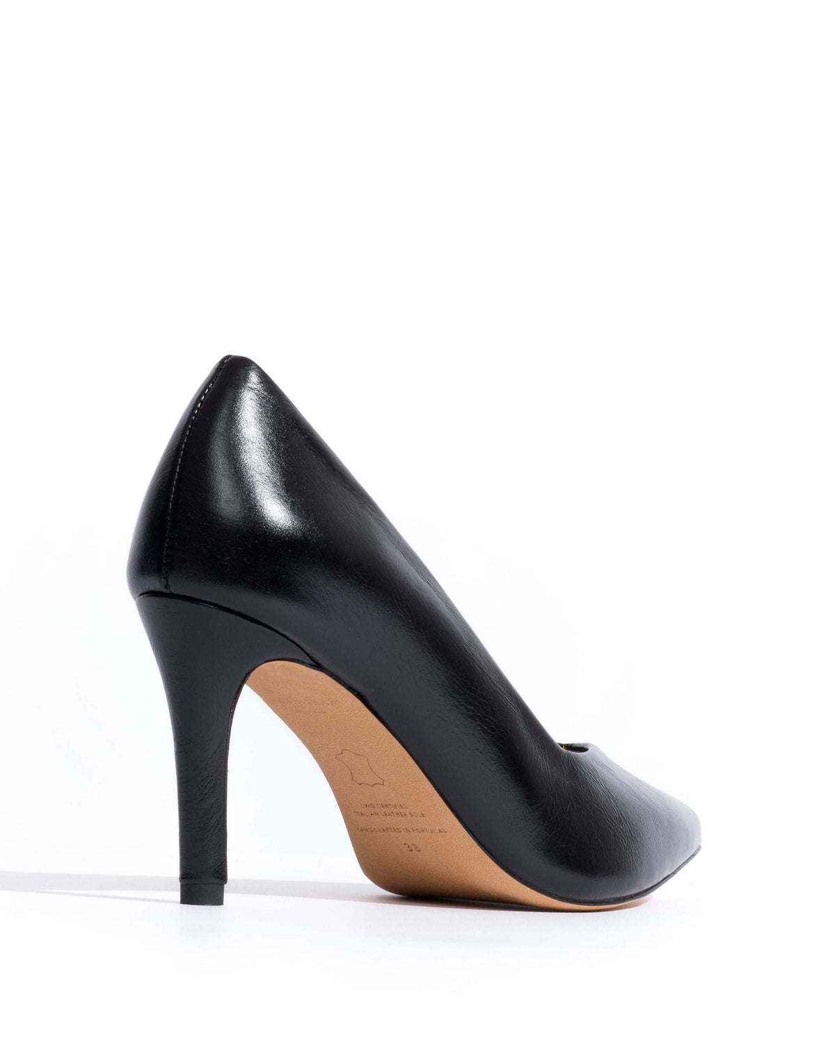 Trini 75 Crinkled polished goat Black