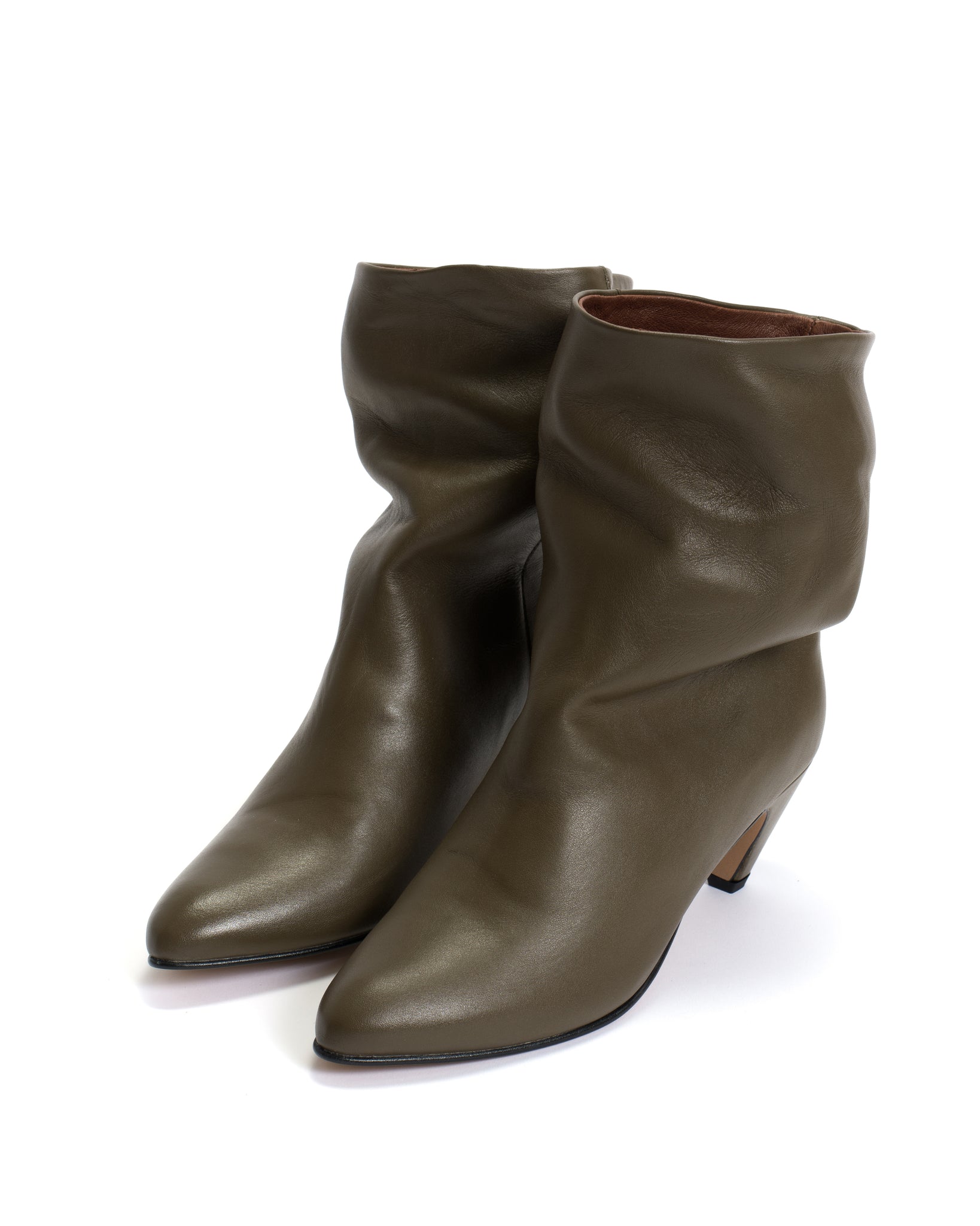 Vully 50 Stiletto Soft calf Olive green - Anonymous Copenhagen