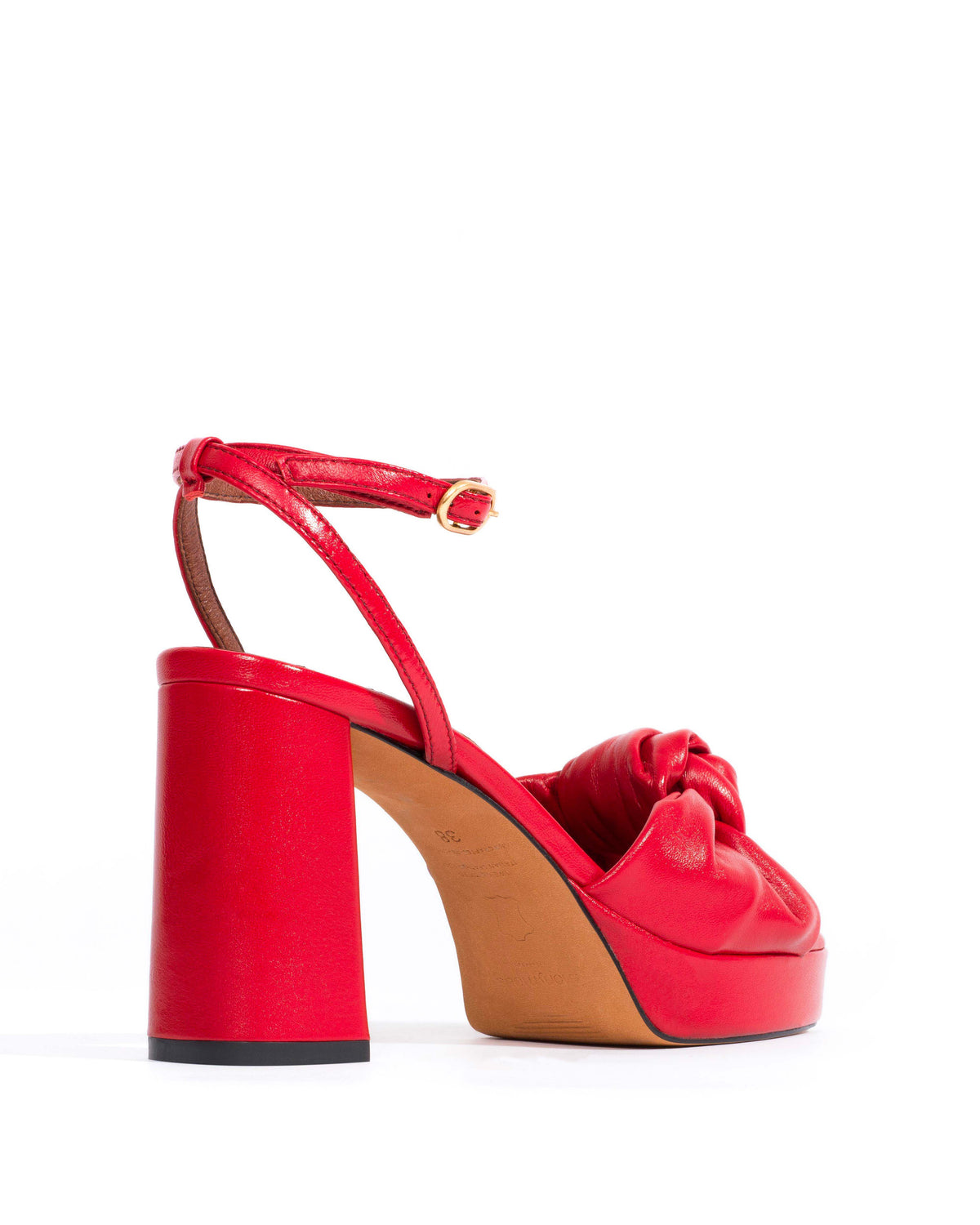 Aliza 85 platform Shiny lamb Ruby red