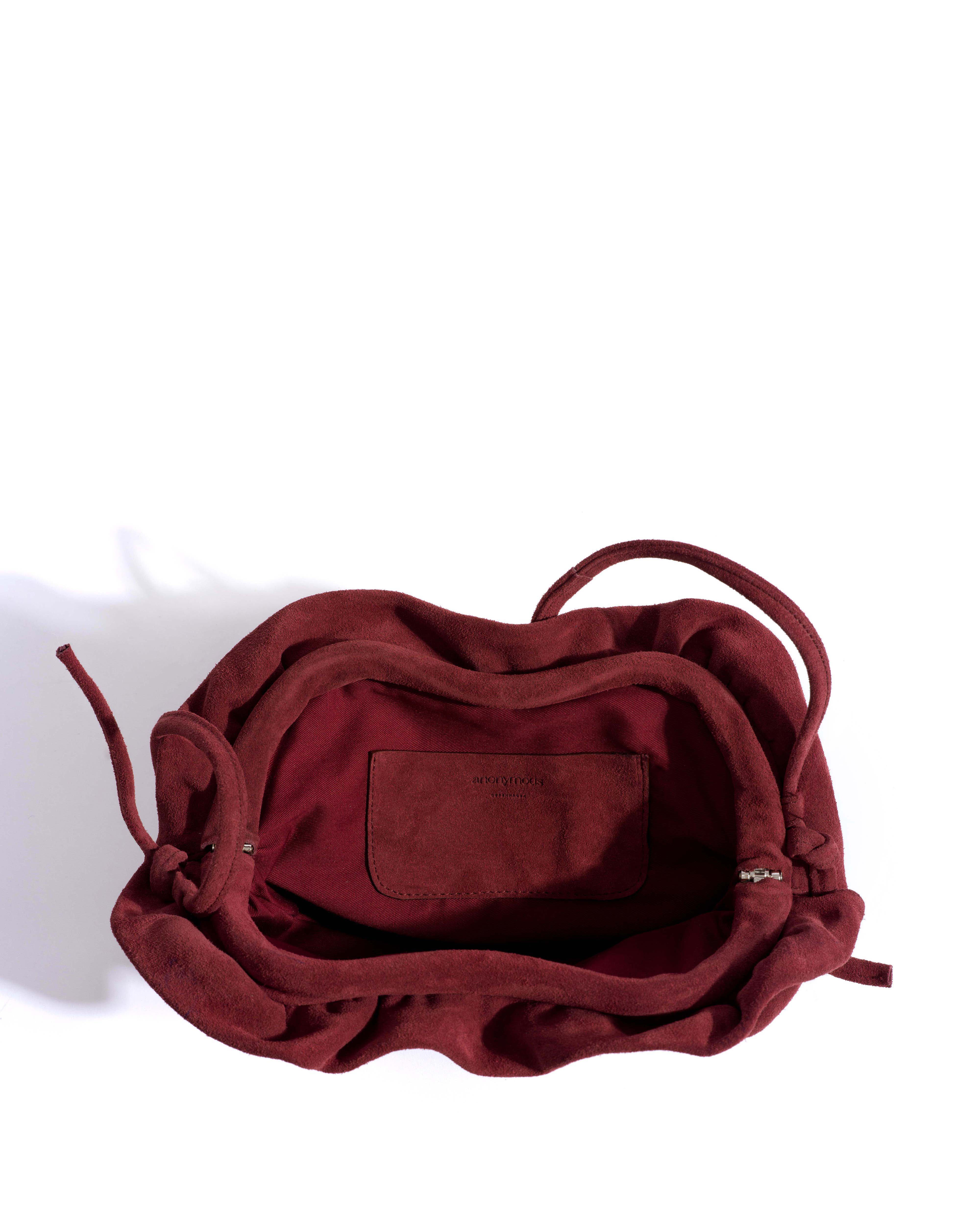 Zally heart bag Calf suede Pomegranate