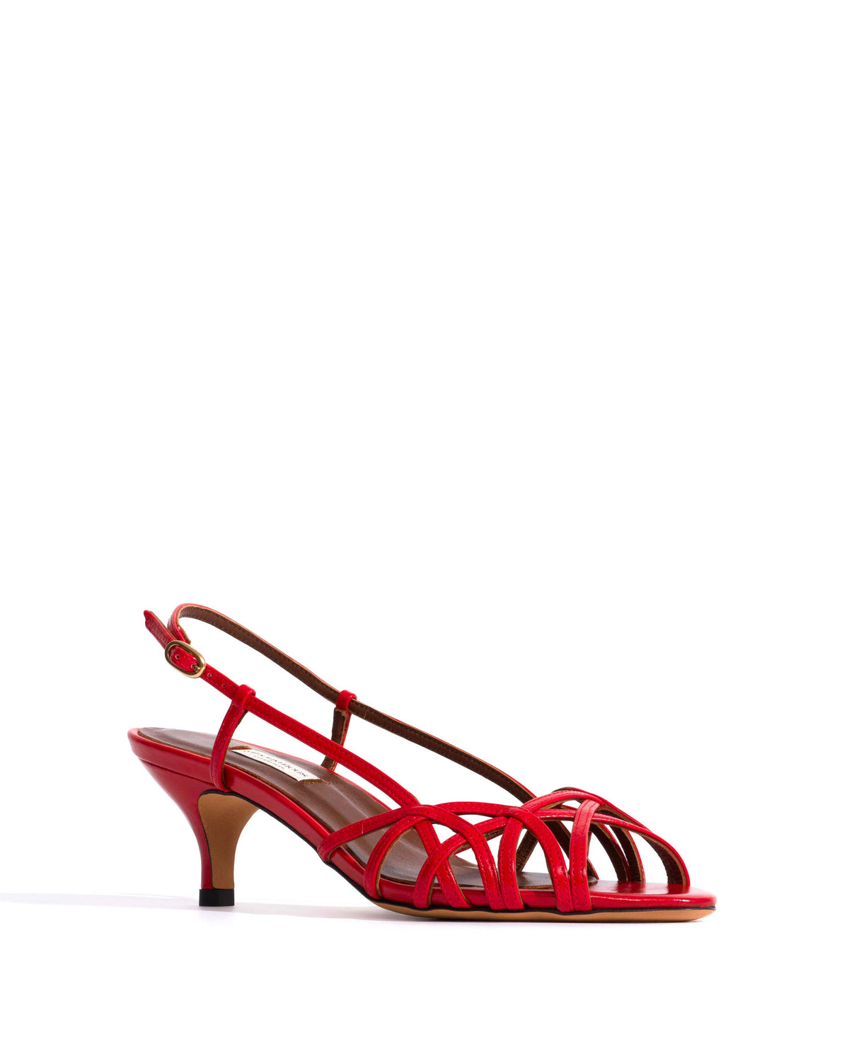 Scarlett 50 kitten Crinkled polished goat Scarlet