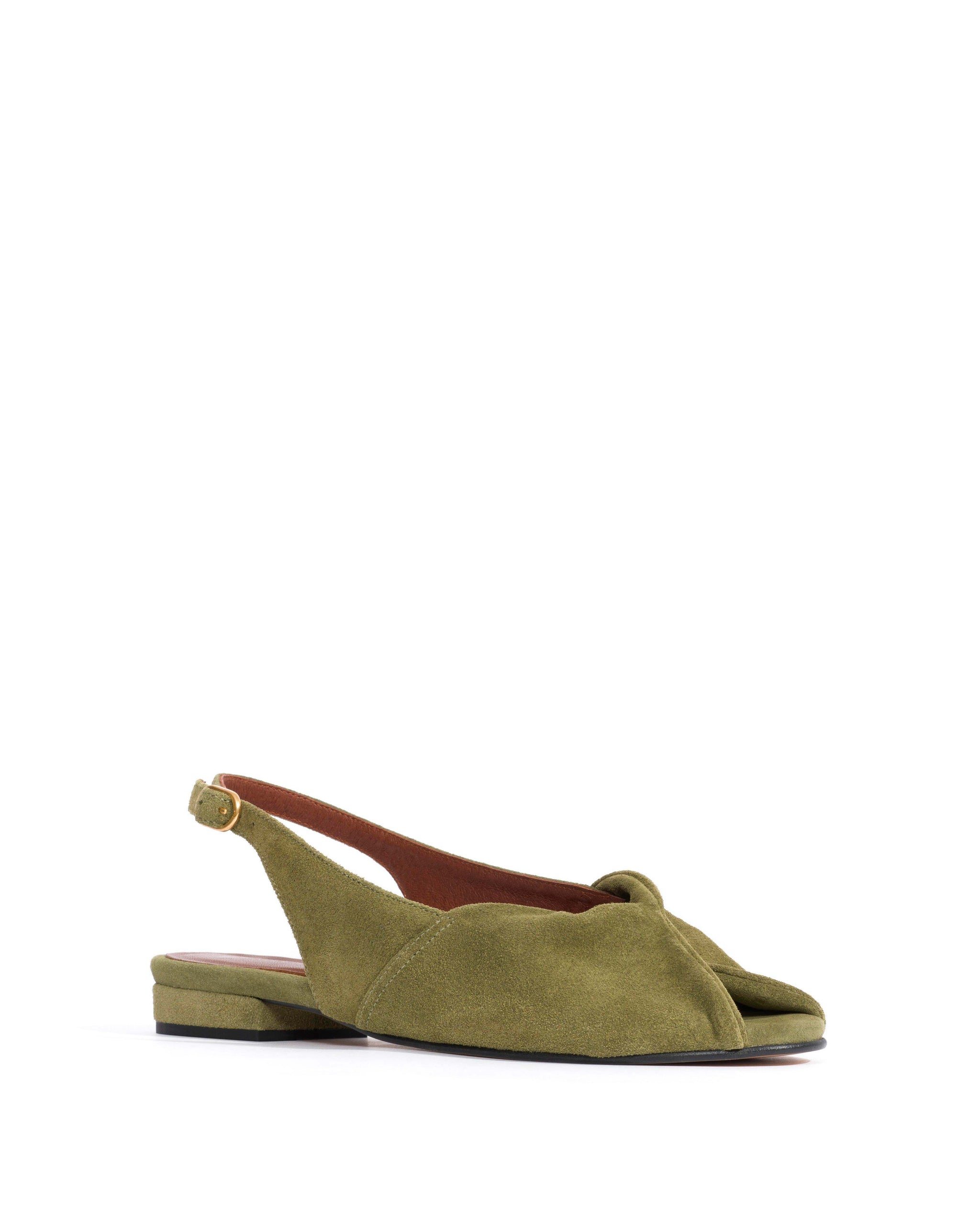 Magda 20 Calf suede Olive green - Anonymous Copenhagen Flat sandals