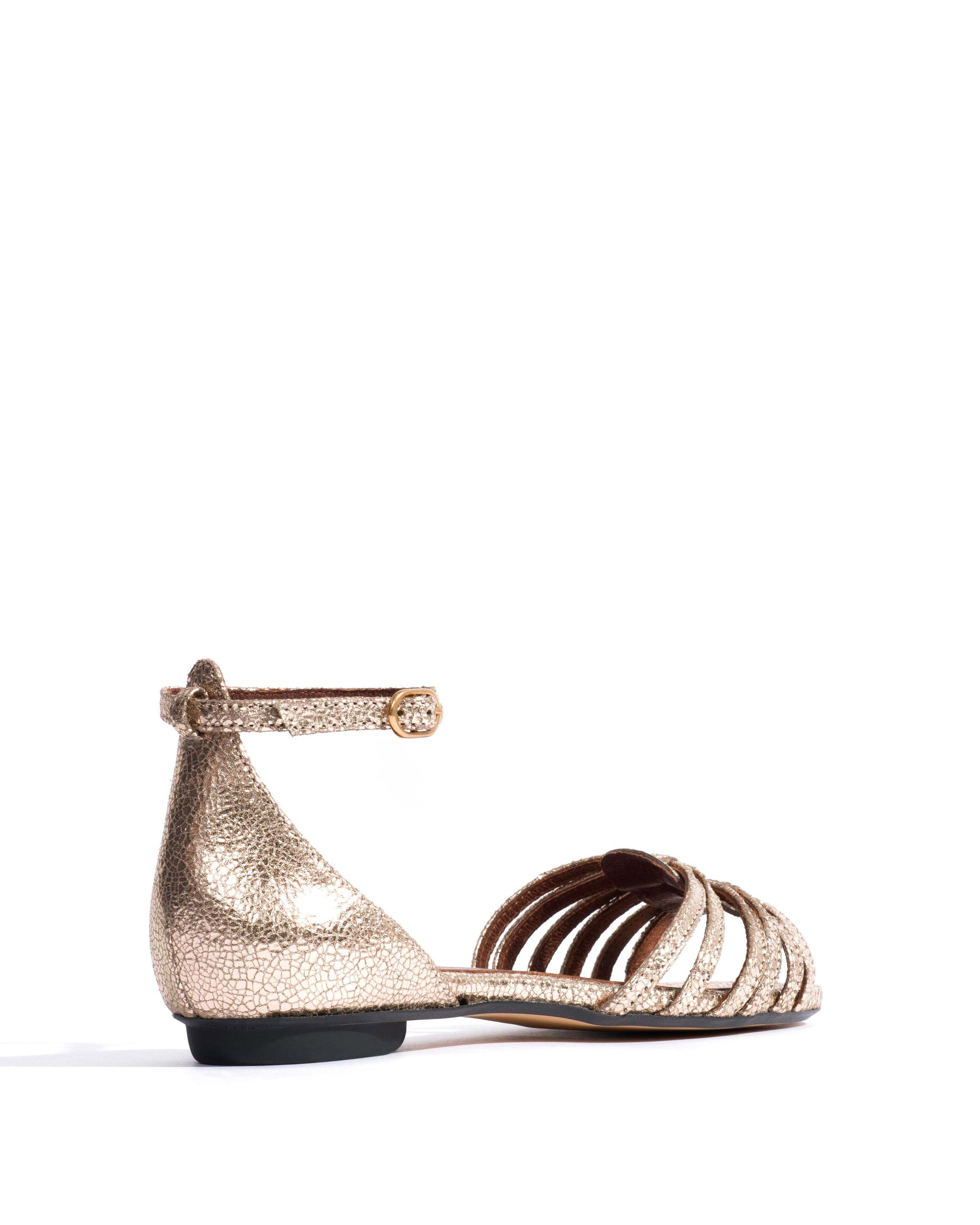 Mareike 10 Crackled metallic goat Vintage champagne - Anonymous Copenhagen Flat sandals