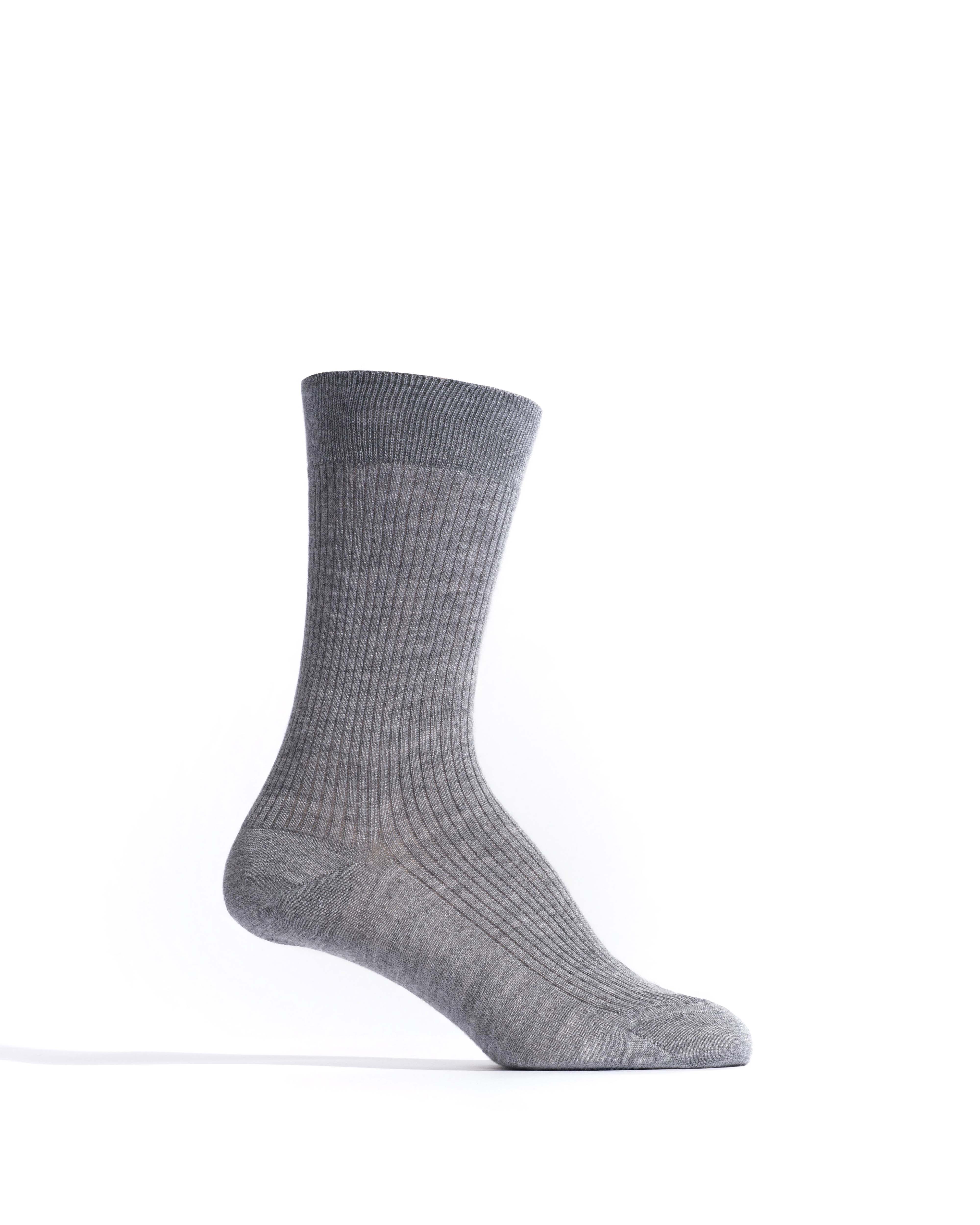 Ines silk cashmere socks 30% silk 70% cashmere Shark grey