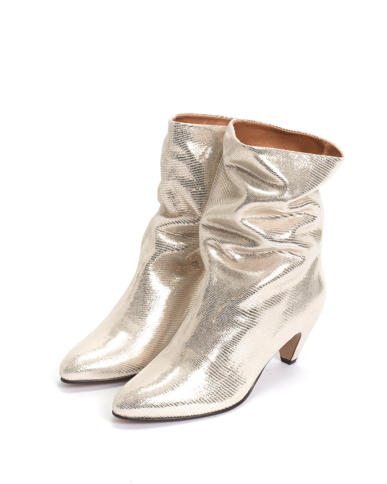 Vully 50 stiletto Lizard metallic goat Champagne - Anonymous Copenhagen