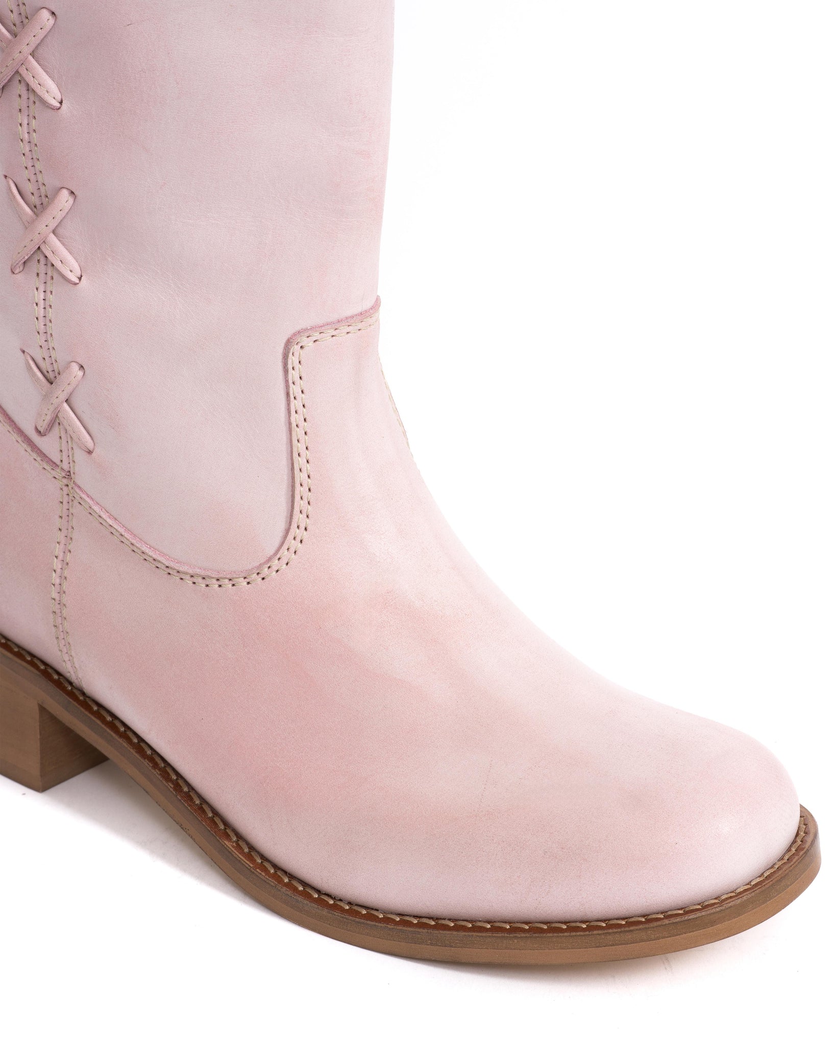 Dico Ann Side laces Escovado Pink - Dico Copenhagen: High shaft boots