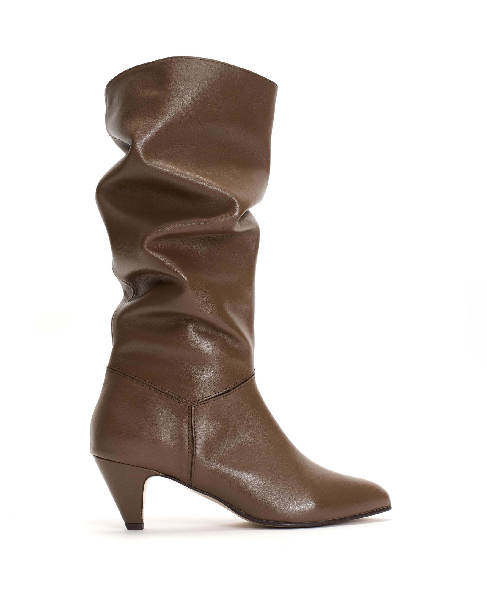 Jasmina 50 stiletto Soft calf & calf suede Dark taupe - Anonymous Copenhagen