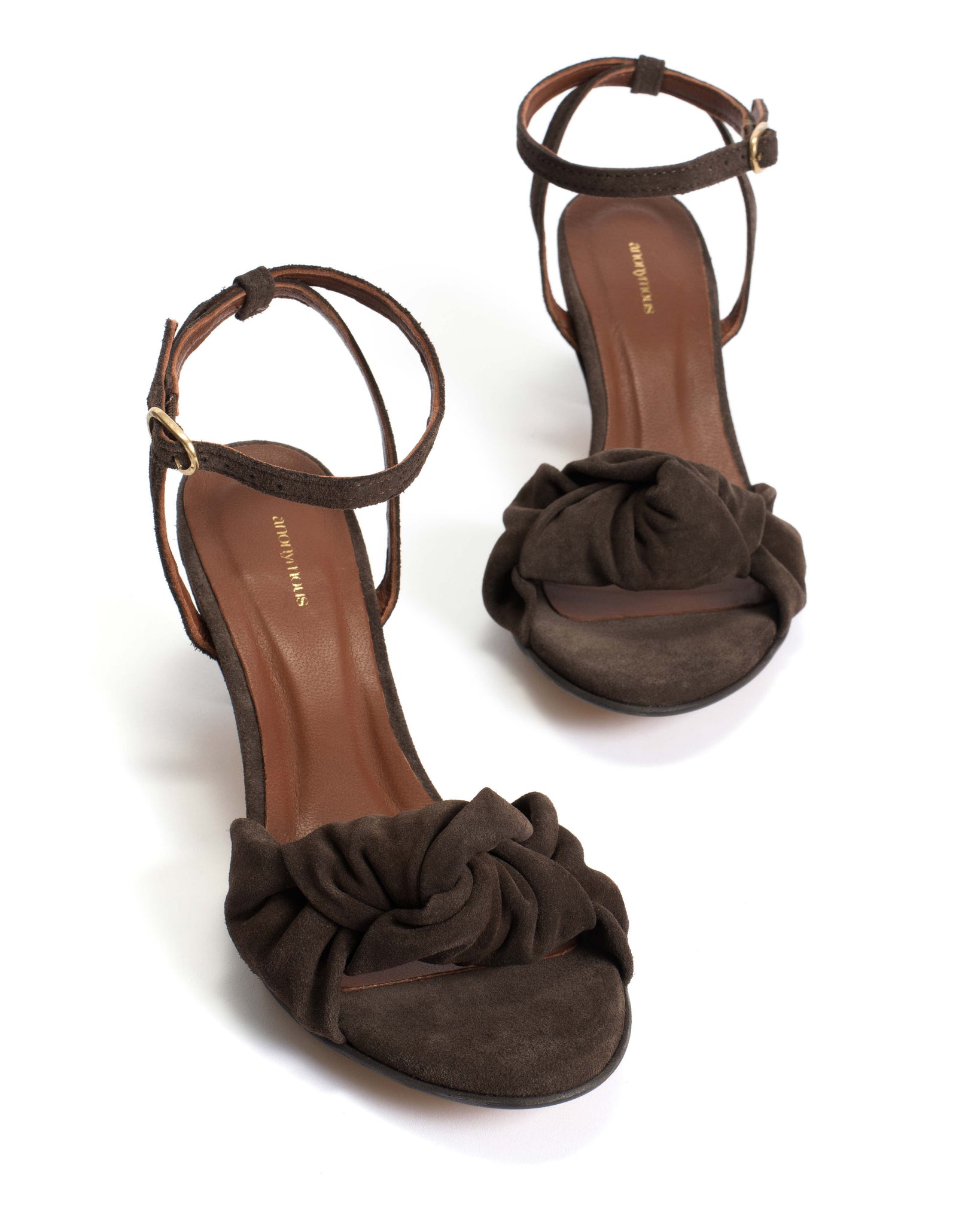 Aliza 50 stiletto Calf suede Coffee brown - Anonymous Copenhagen