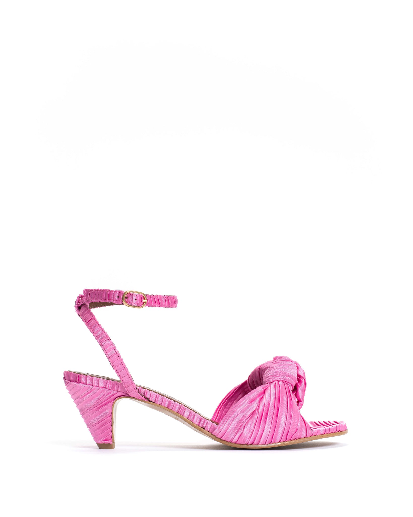 Aliza 50 stiletto Pleated satin Raspberry sorbet - Anonymous Copenhagen