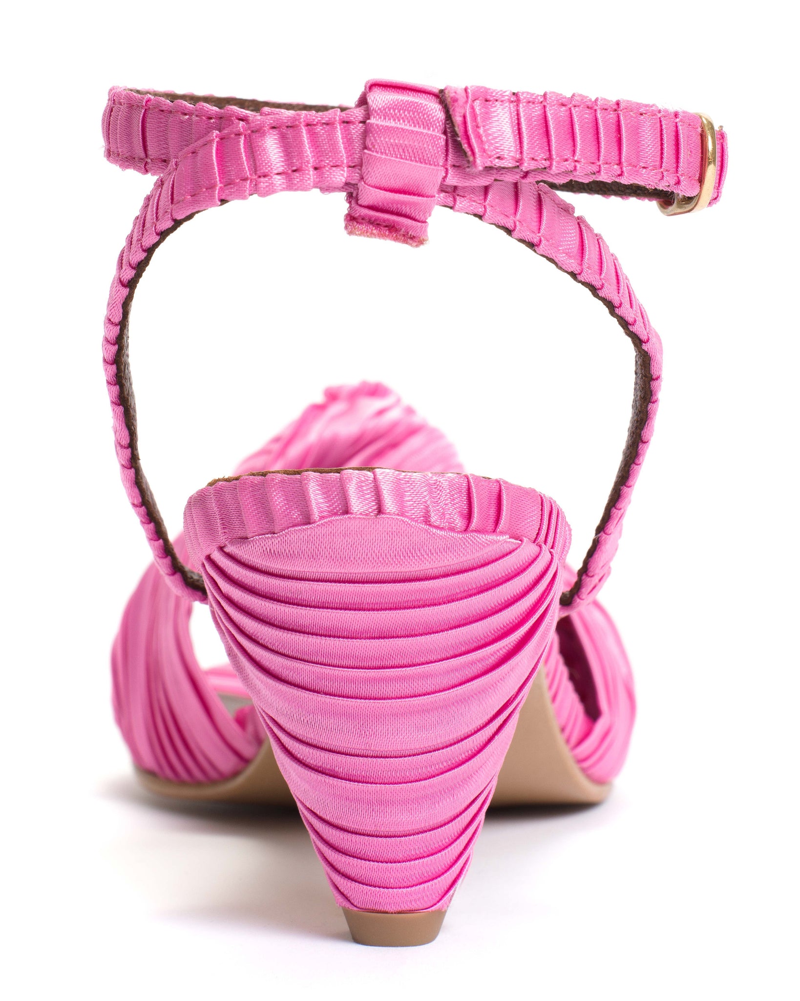 Aliza 50 stiletto Pleated satin Raspberry sorbet - Anonymous Copenhagen