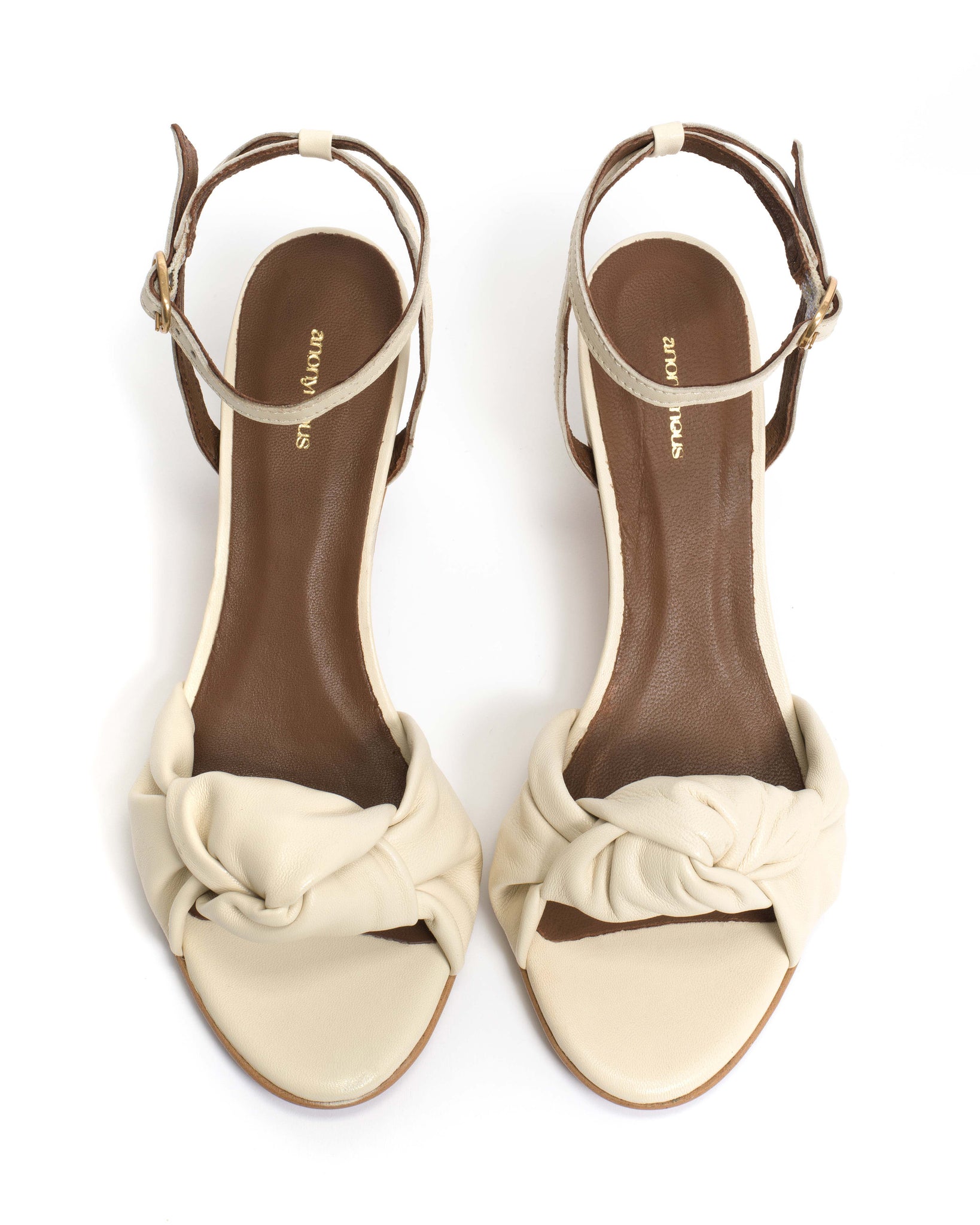 Aliza 50 stiletto Shiny lamb White sand - Anonymous Copenhagen