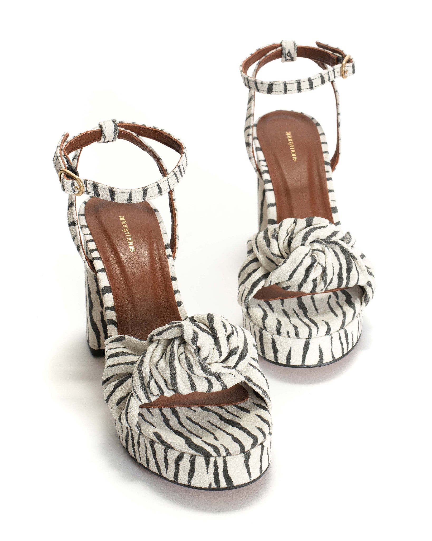 Aliza 85 platform Calf suede print Zebra - Anonymous Copenhagen