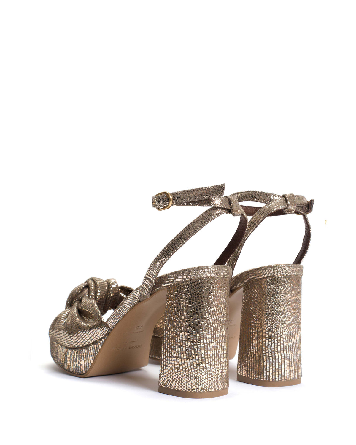 Aliza 85 platform Lizard metallic goat Vintage champagne