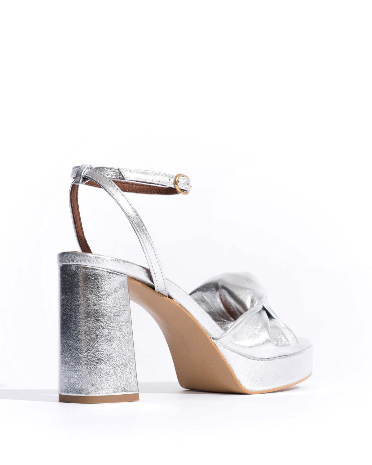 Aliza 85 platform Metallic goat Silver