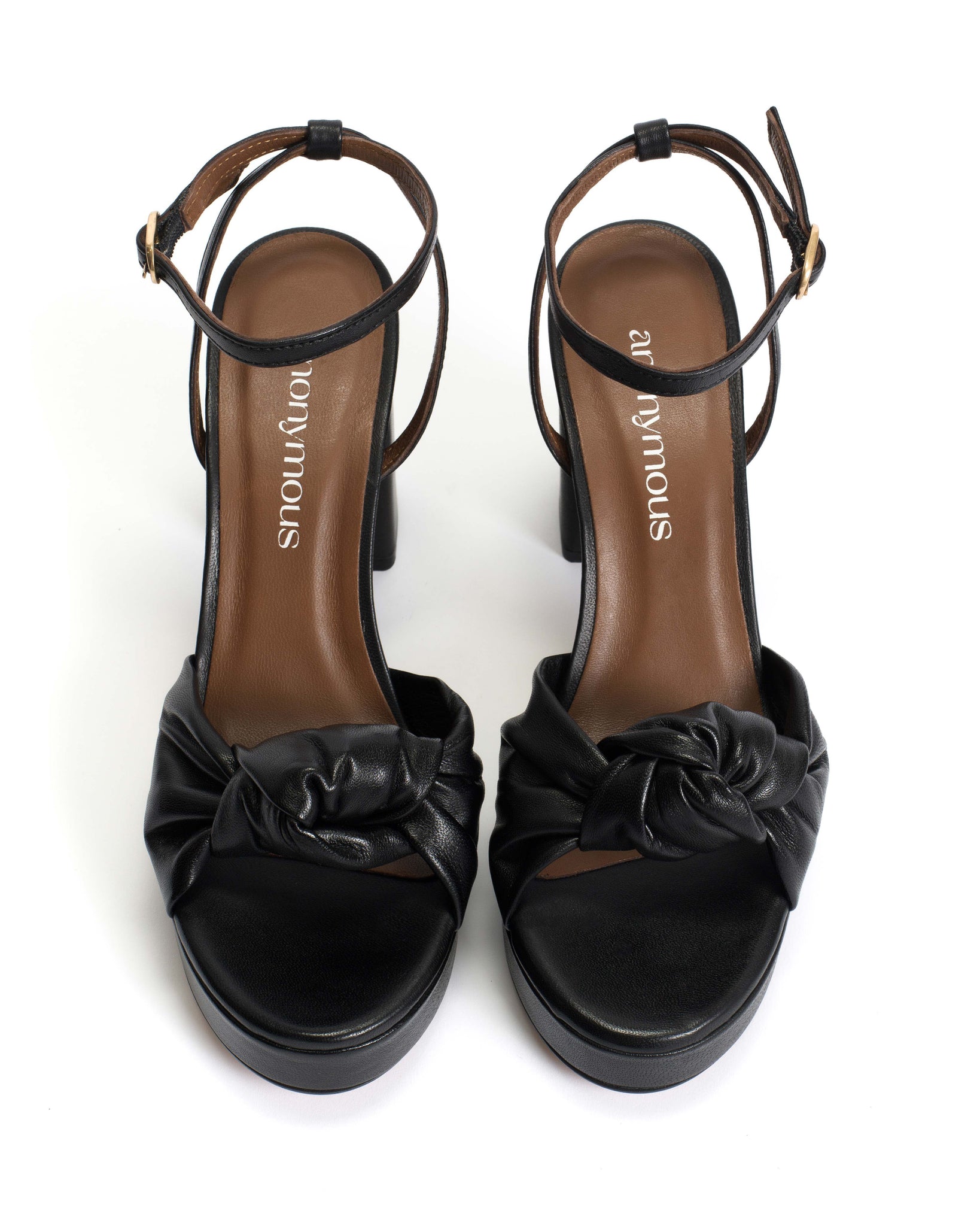 Aliza 85 platform Shiny lamb Black - Anonymous Copenhagen
