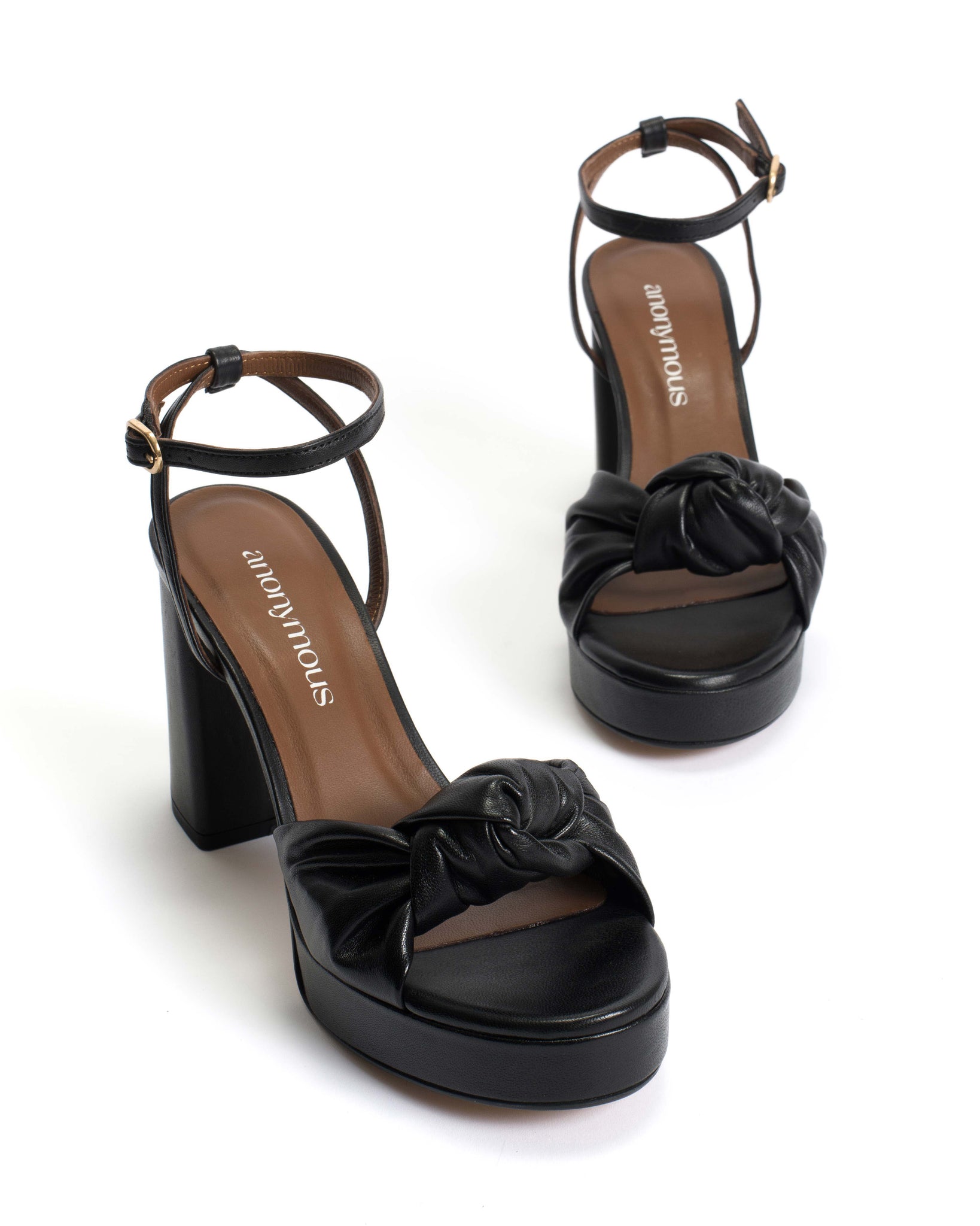 Aliza 85 platform Shiny lamb Black - Anonymous Copenhagen