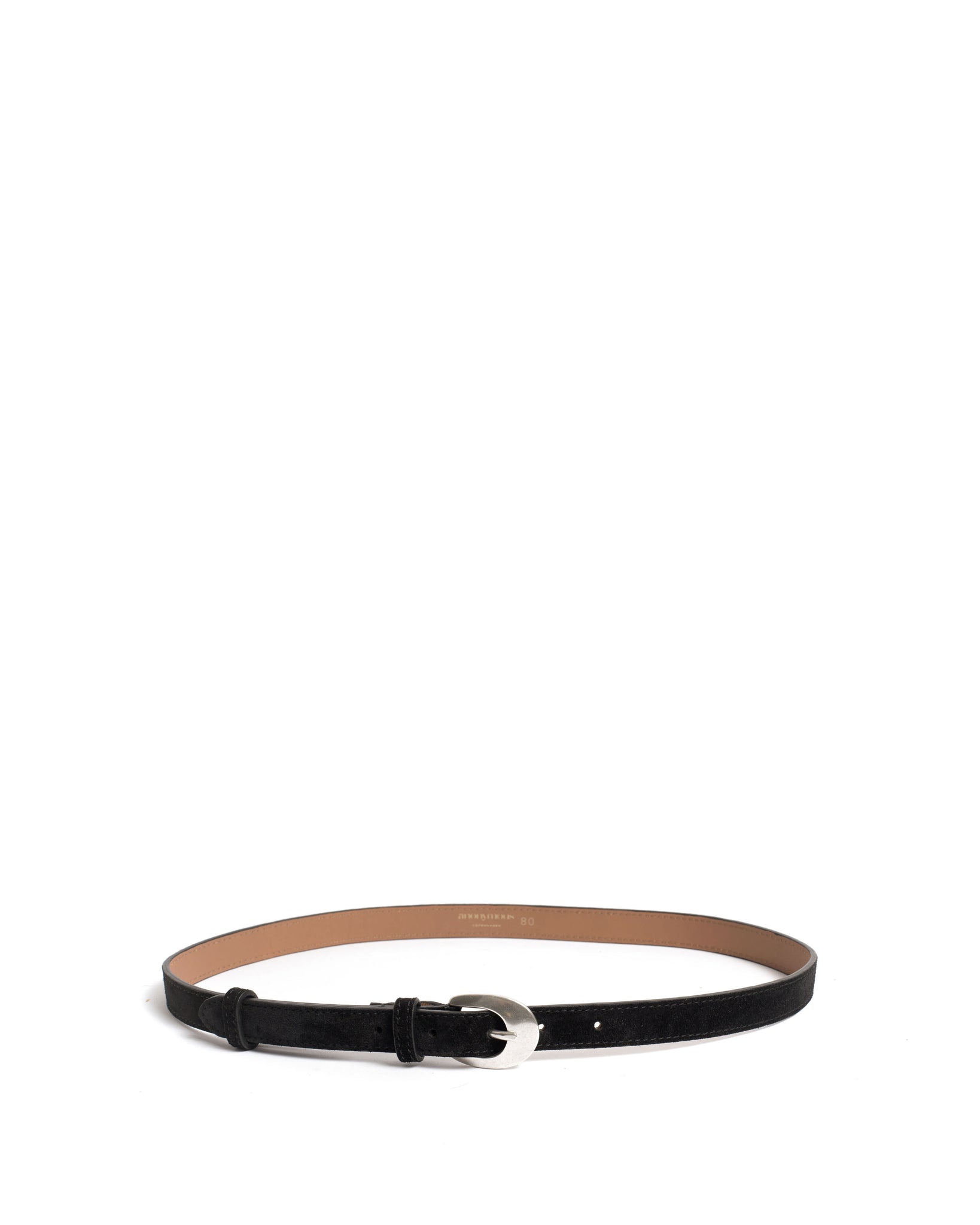 Aris unisex leather belt Calf suede Black - Anonymous Copenhagen