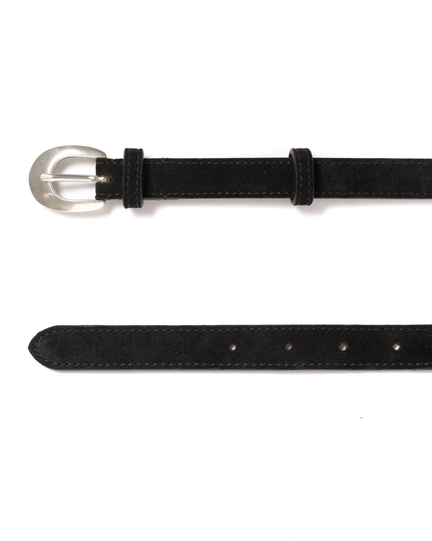 Aris unisex leather belt Calf suede Black - Anonymous Copenhagen