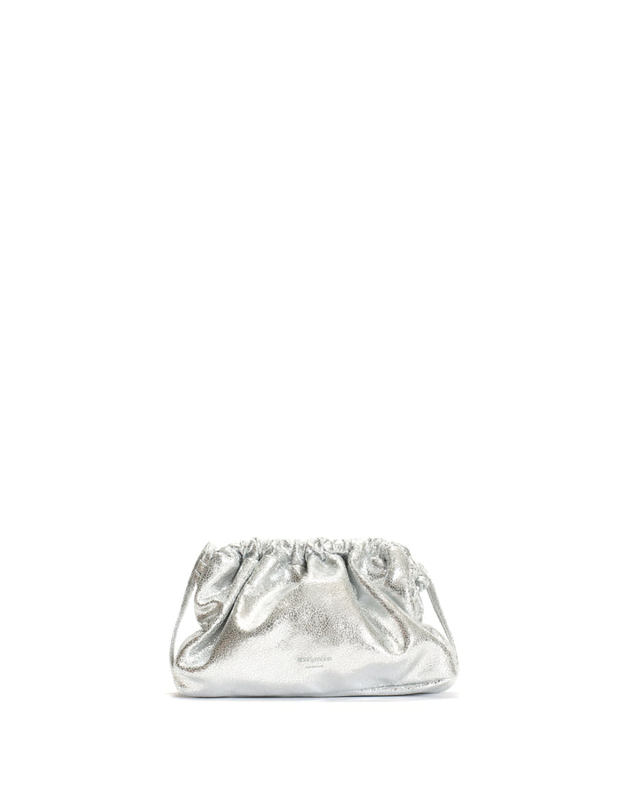 anonymous copenhagen Hally petite cloud bag Crackled metallic goat Silver
