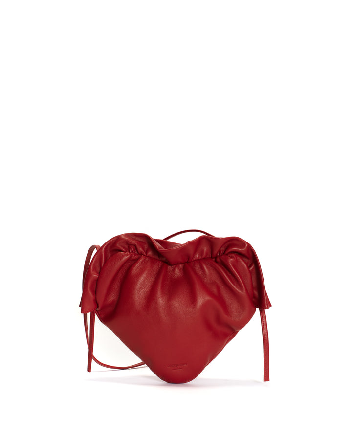 anonymous copenhagen Zally heart bag Shiny lamb Ruby red