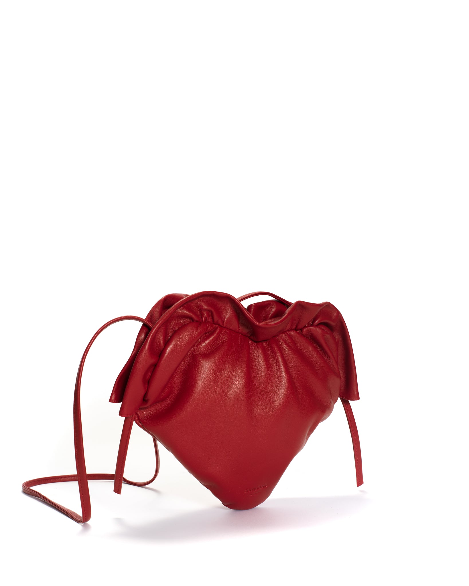 Zally heart bag Shiny lamb Ruby red - Anonymous Copenhagen
