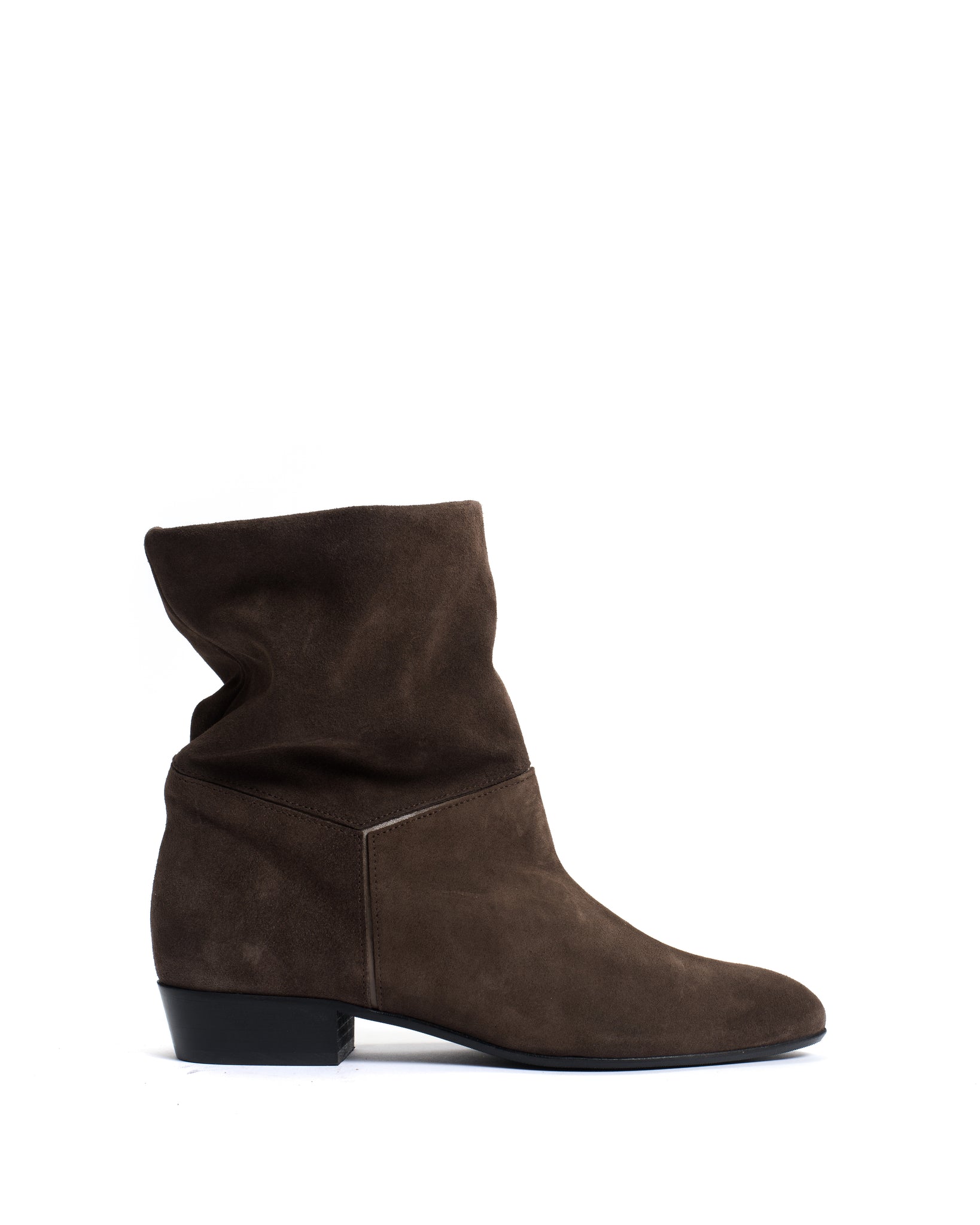 Jassi 20 Calf suede & sleek leather Coffee brown & dark taupe - Anonymous Copenhagen
