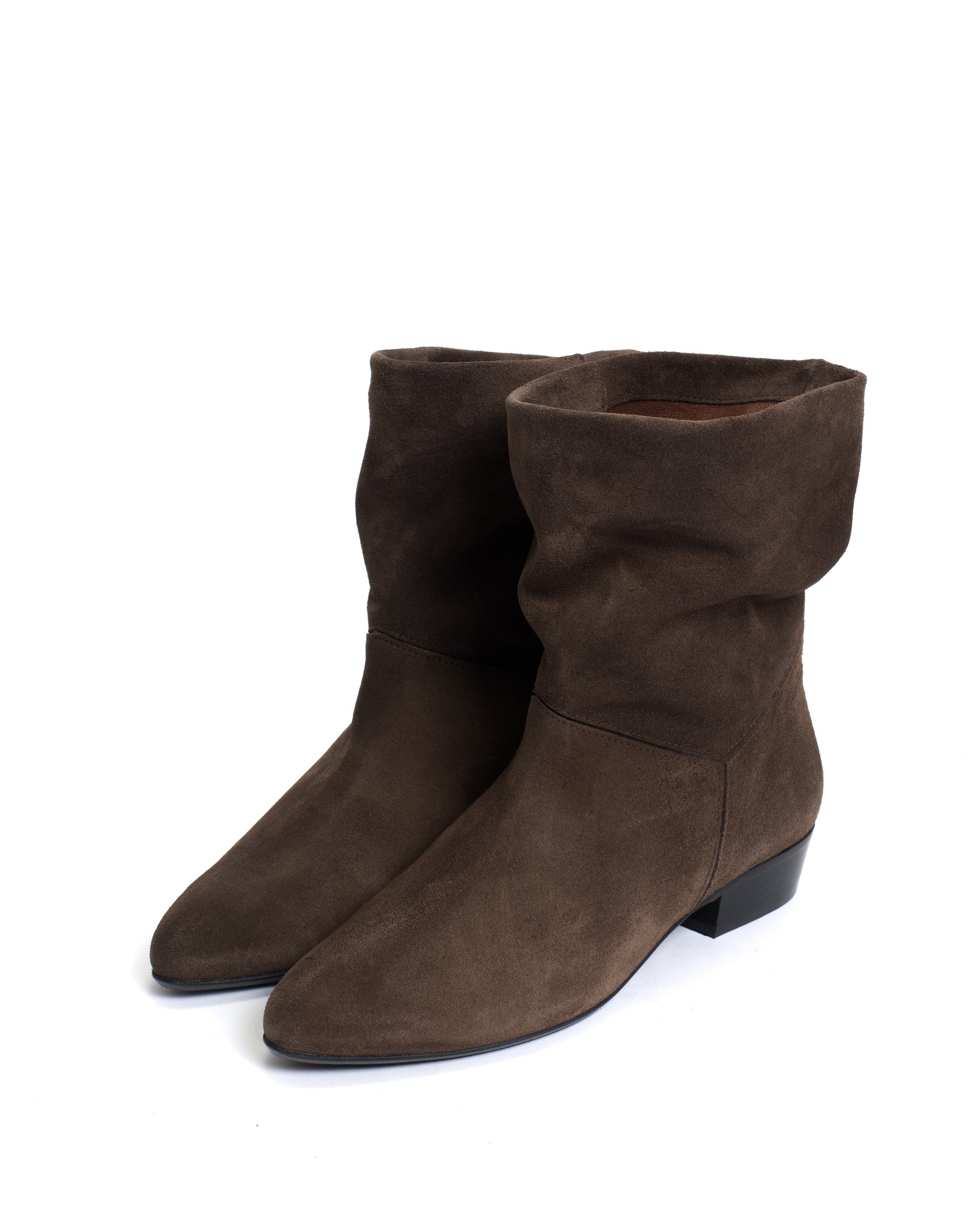 Jassi 20 Calf suede & sleek leather Coffee brown & dark taupe - Anonymous Copenhagen