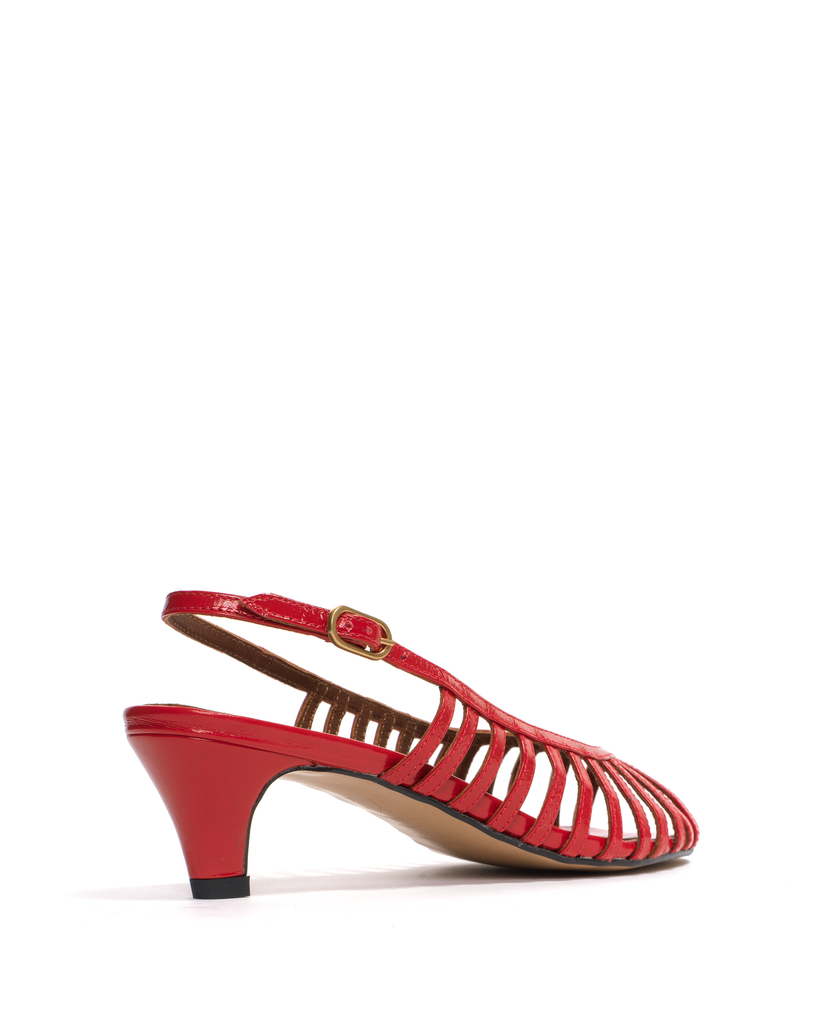 Carminho 40 stiletto Crinkled polished goat Ruby red - Anonymous Copenhagen